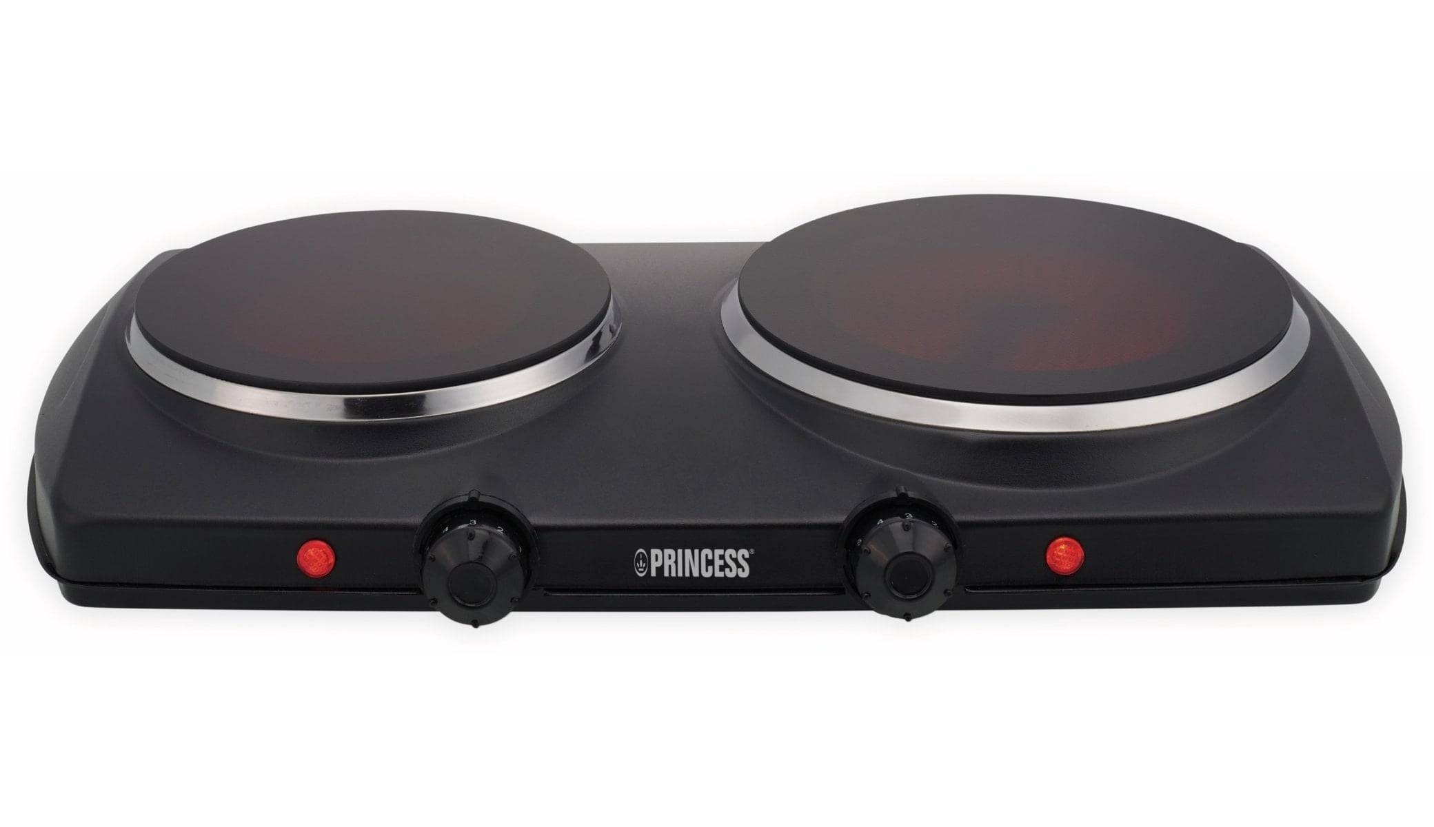 PRINCESS Doppelkochplatte 303021, schwarz, 2000 W