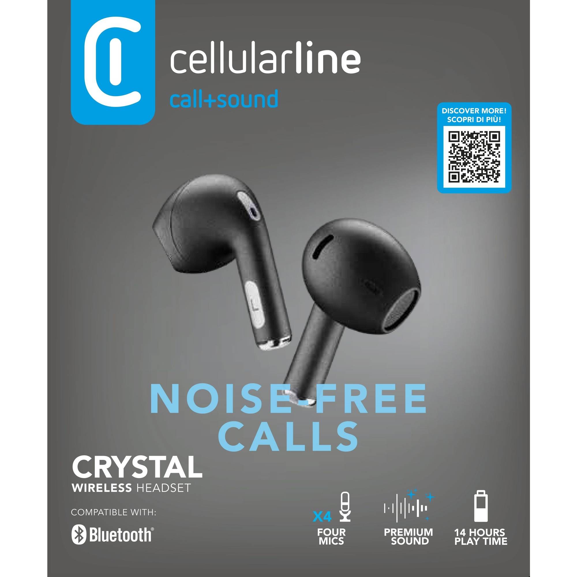 Cellularline Kopfhörer In Ear Crystal BTCRYSTALTWSK sw