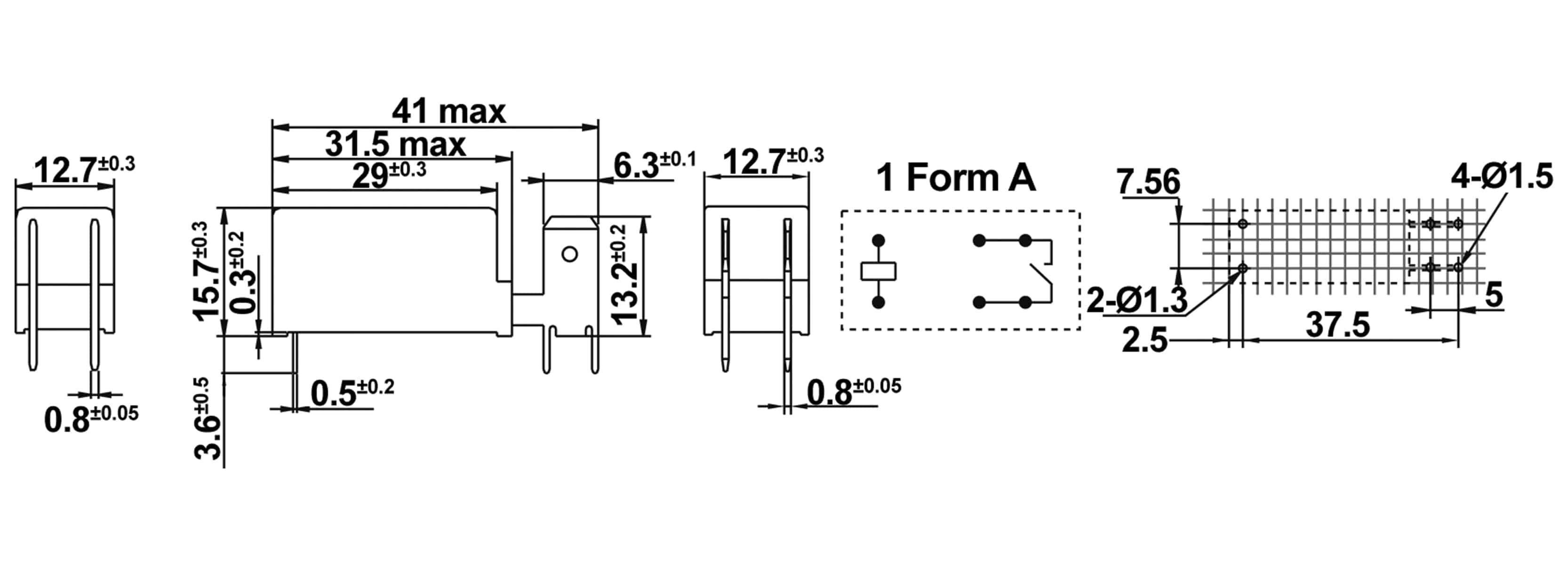 HONGFA Printrelais HF115F-Q/012-1HT