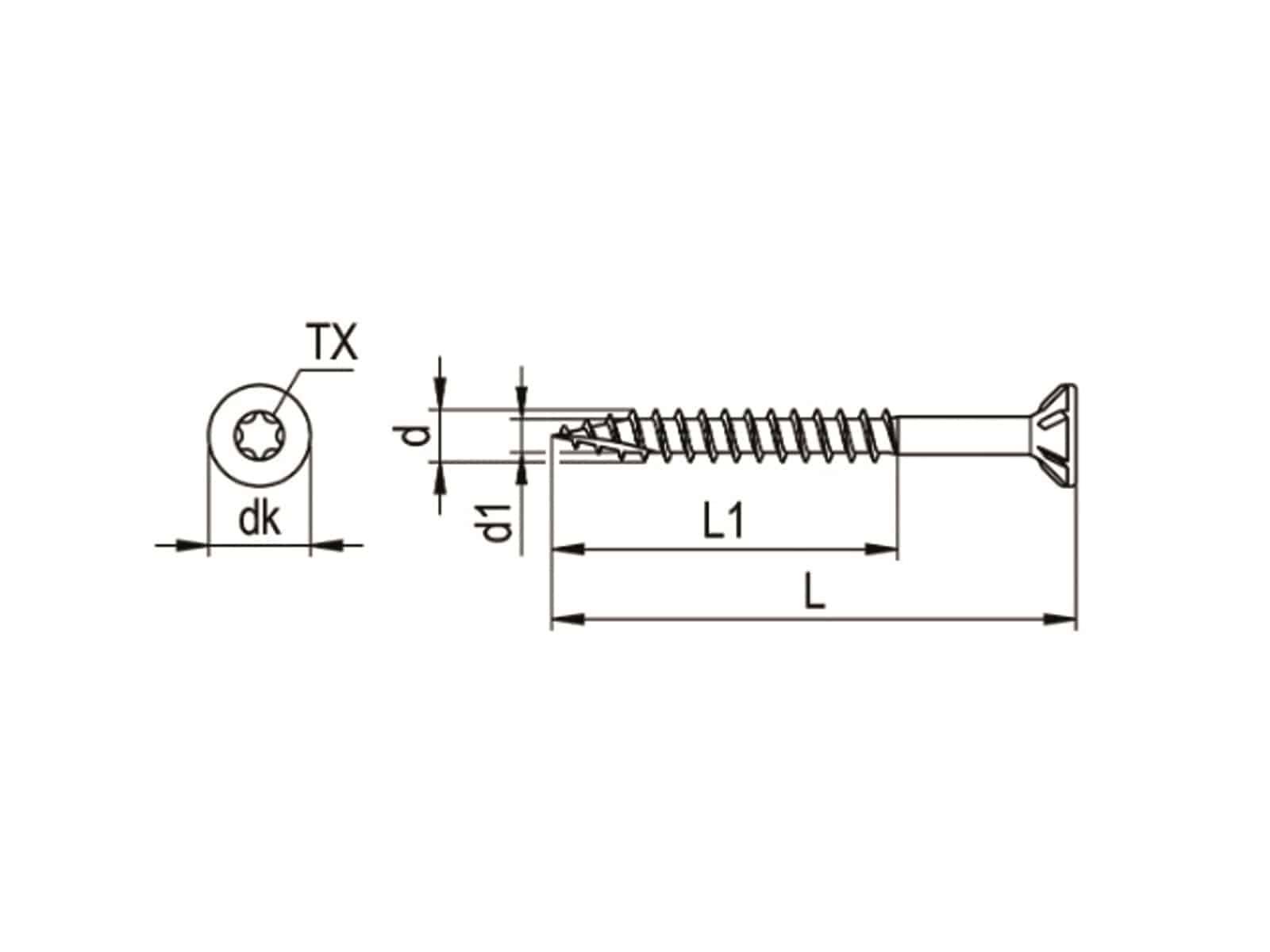 REISSER Spanplattenschrauben R2 plus, Flaseko, Teilgewinde, 3,5 x 45, Stahl, Schneidkerbe, 200 Stück