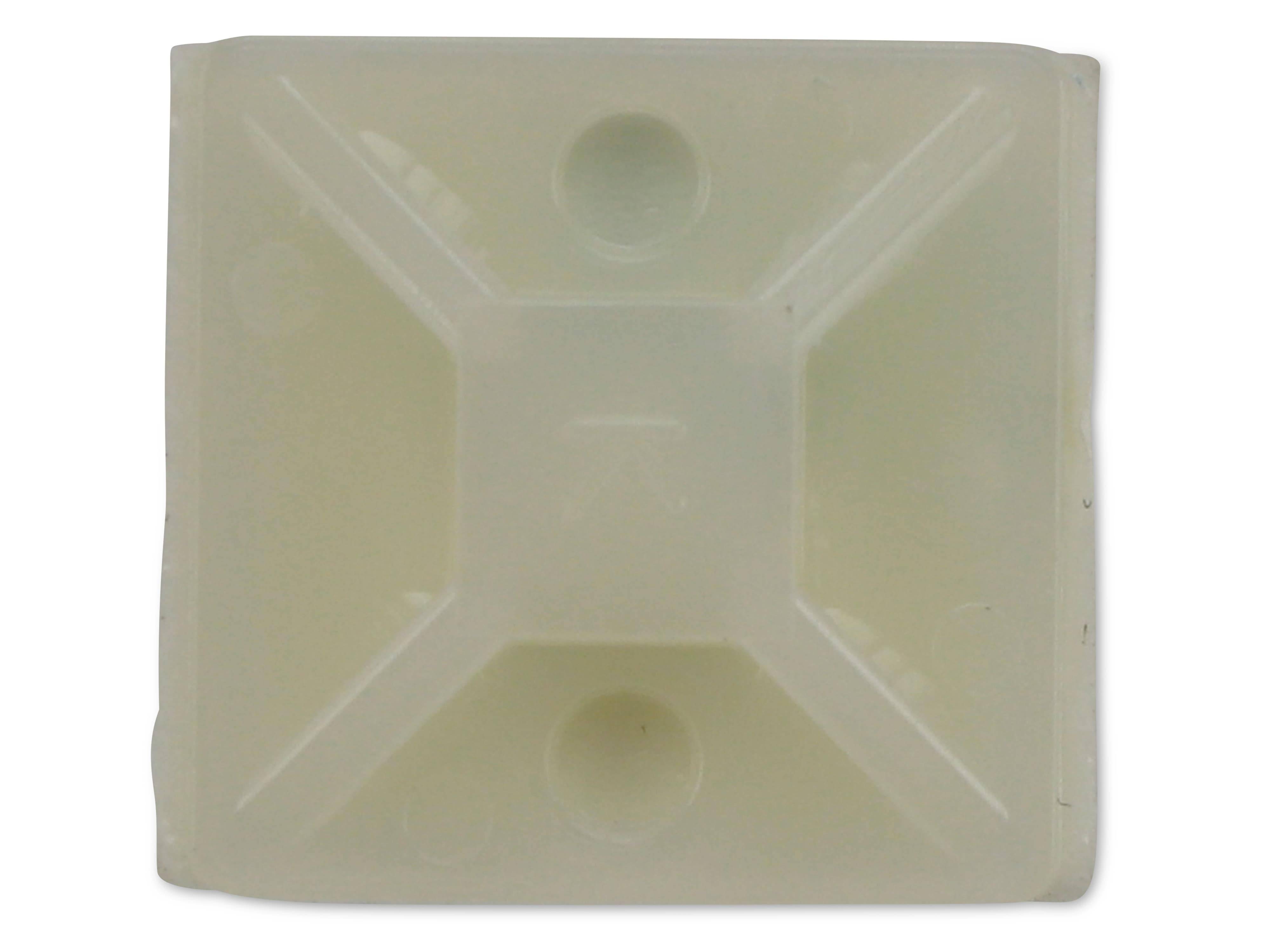 KSS Befestigungssockel selbstklebend Polyamid 6.6, Natur, L=19,5, B=19,5, 1 Stück