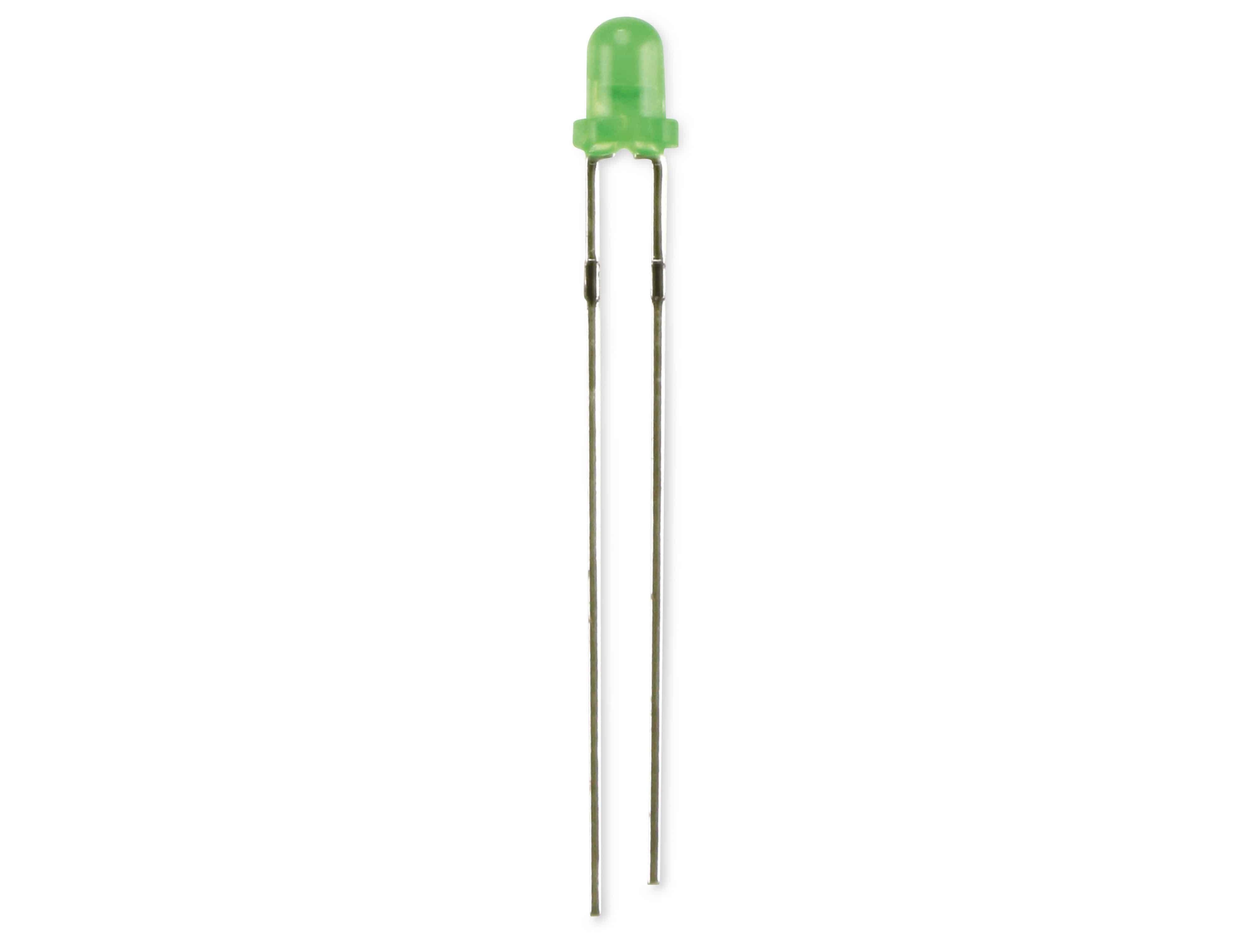 KINGBRIGHT LED, L-1154GD, Grün, 3 mm (T-1), 568 nm, 25 mcd, 60°, Rund