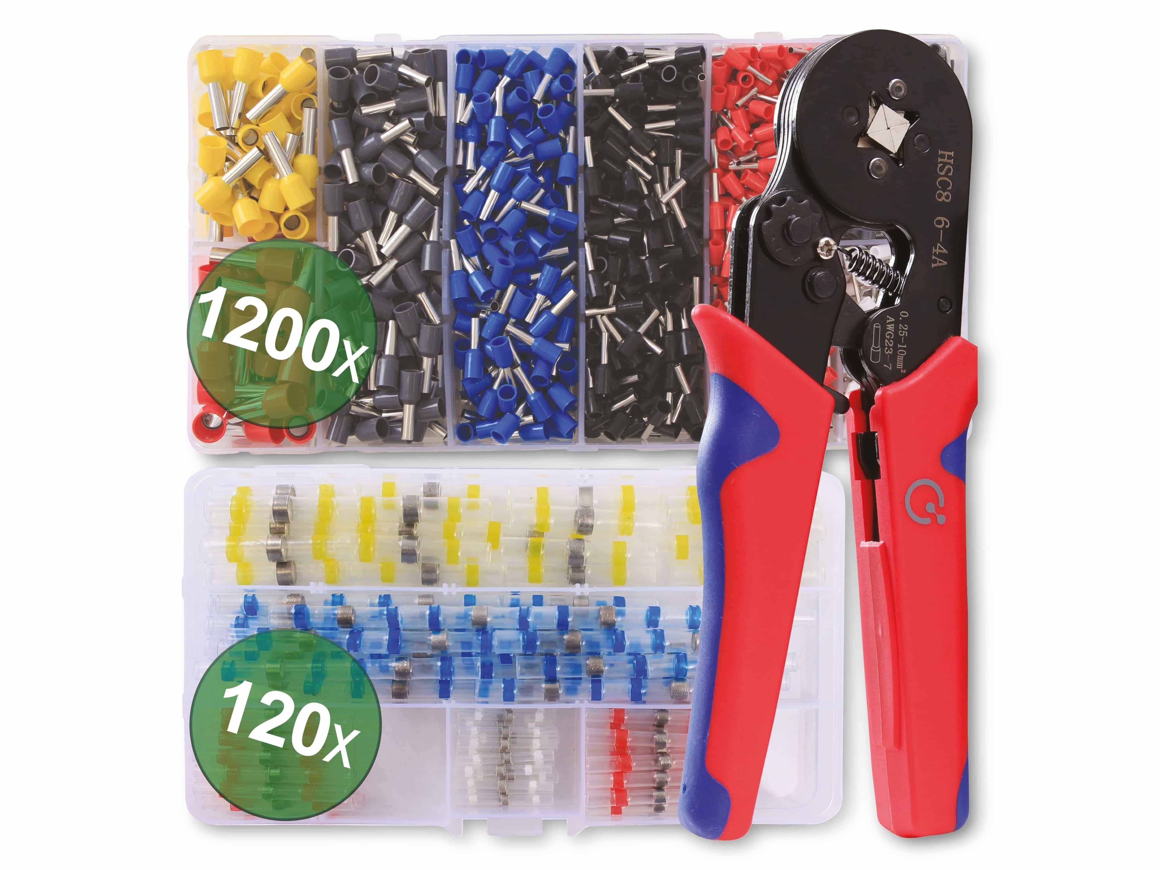 QUADRIOS Crimpzange und Aderendhülsen, Lötverbinder, 22T008