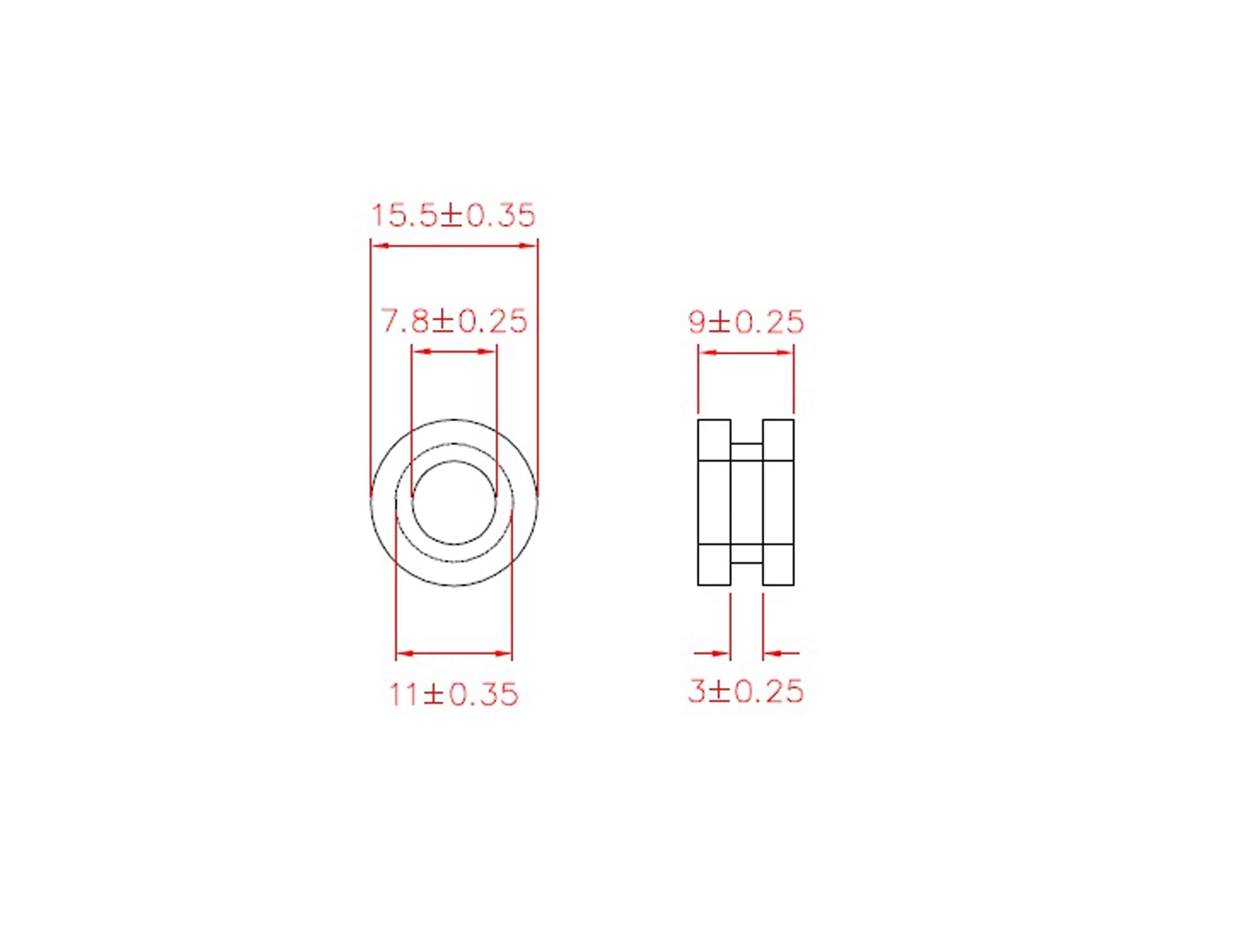 KSS Kabeldurchführungstülle PVC, schwarz, Plattenstärke 3, Loch-Ø 7,8, offen, 1 Stück