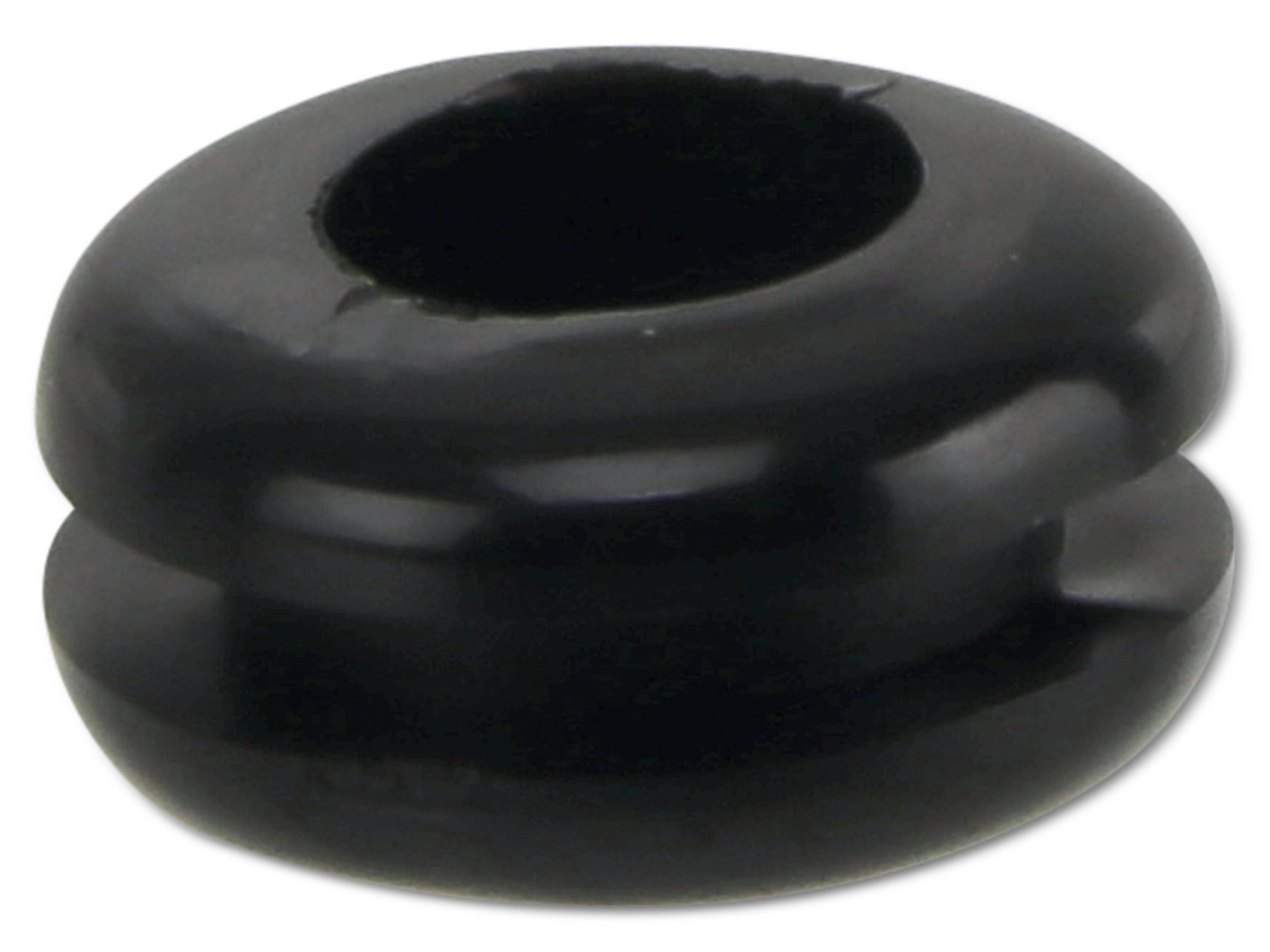 KSS Kabeldurchführungstülle PVC weich, schwarz, Plattenstärke 2,3, Loch-Ø 7,8, geschlossen, 1 Stück
