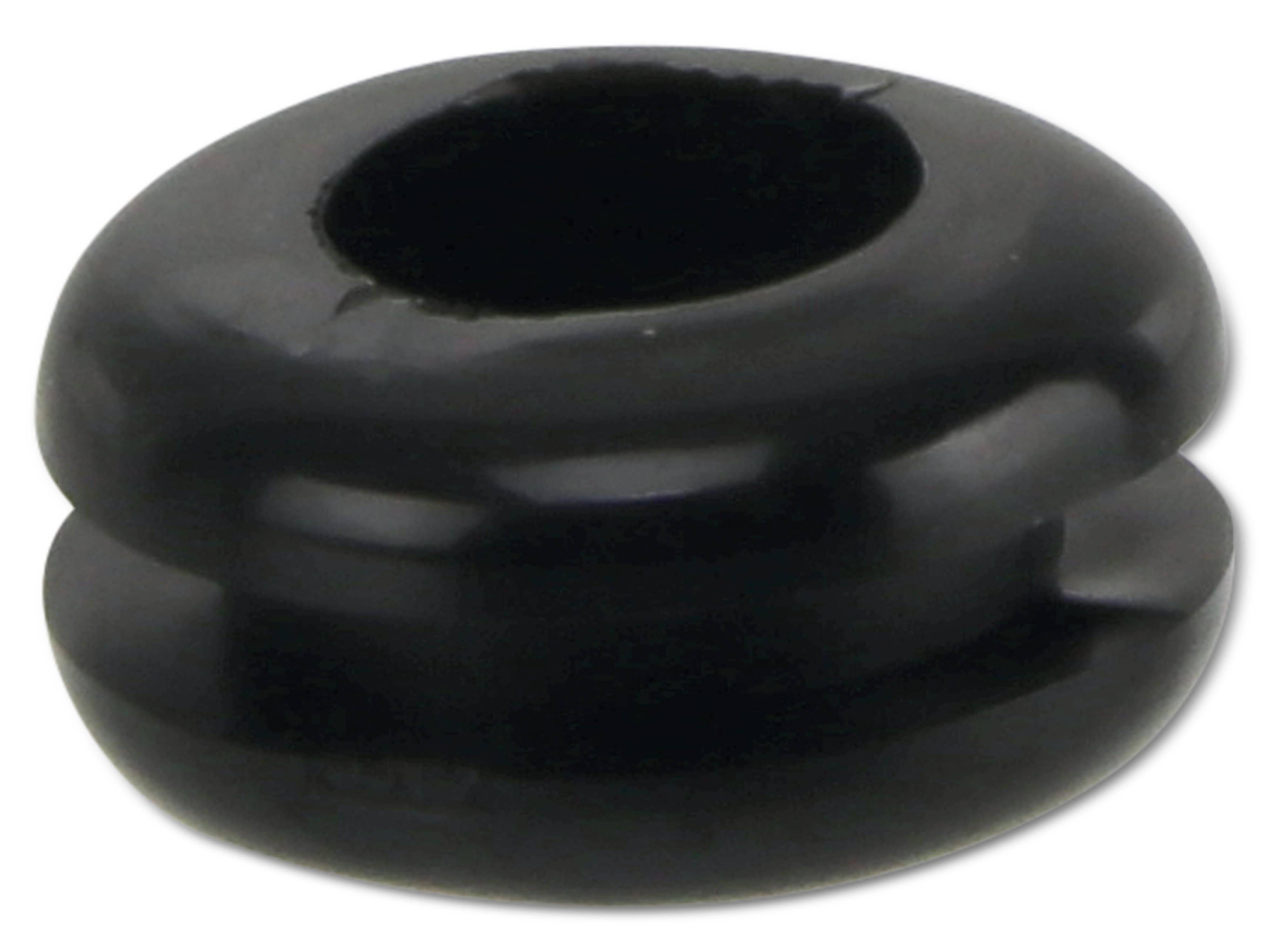 KSS Kabeldurchführungstülle PVC weich, schwarz, Plattenstärke 2,3, Loch-Ø 7,8, geschlossen, 1 Stück