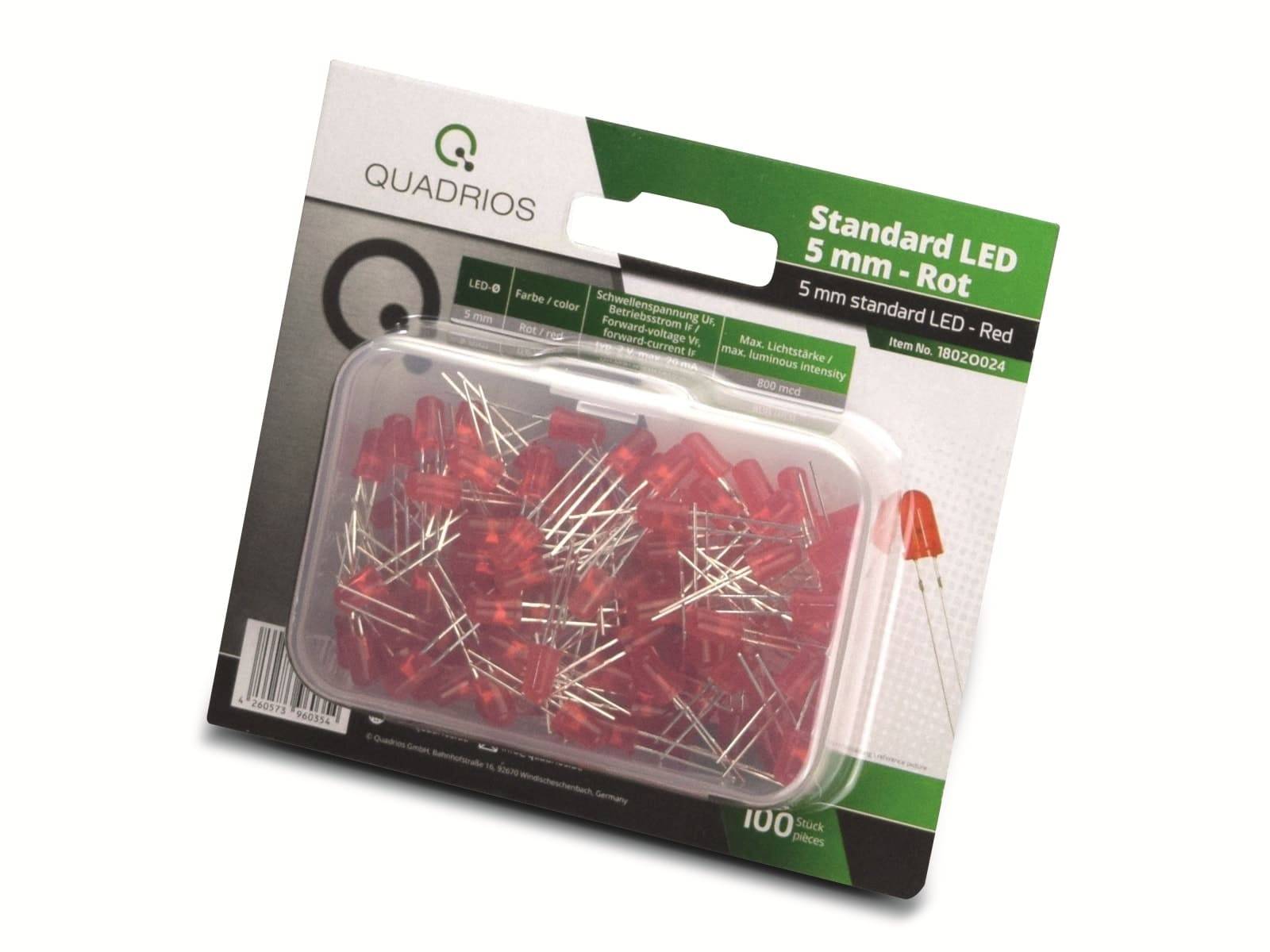QUADRIOS LED-Sortiment 1802O024, 5 mm, Rot, 100 Stück