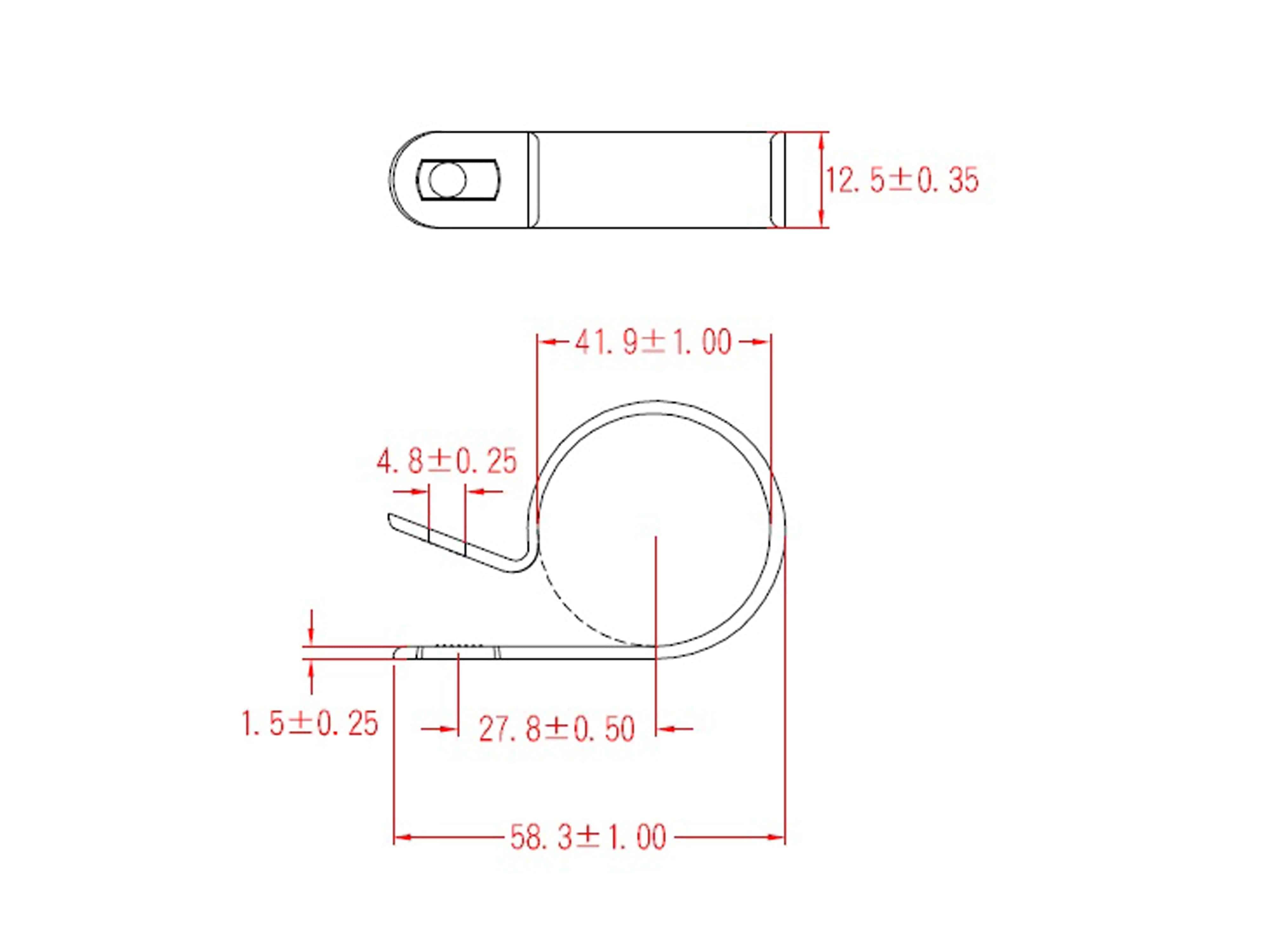 KSS Kabelschelle Polyamid 6.6, Natur, Bündel-Ø 36,7, Befestigungsloch 4,8, 1 Stück