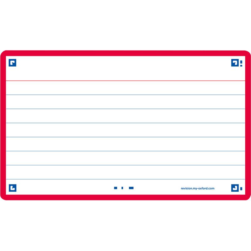 Oxford Karteikarten "Flash 2.0", 75 x 125 mm, liniert, rot