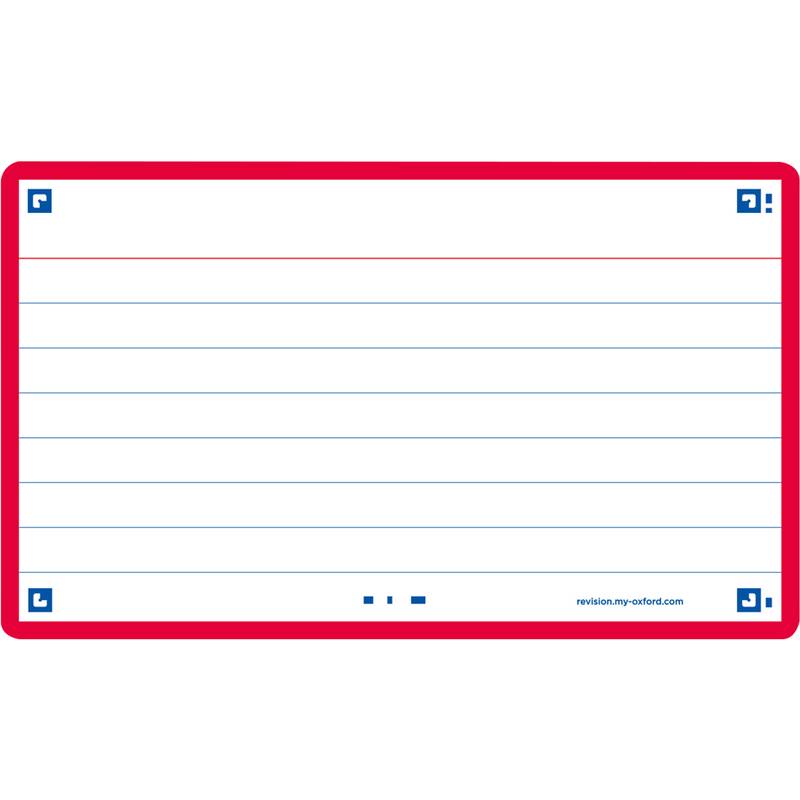 Oxford Karteikarten "Flash 2.0", 75 x 125 mm, liniert, rot