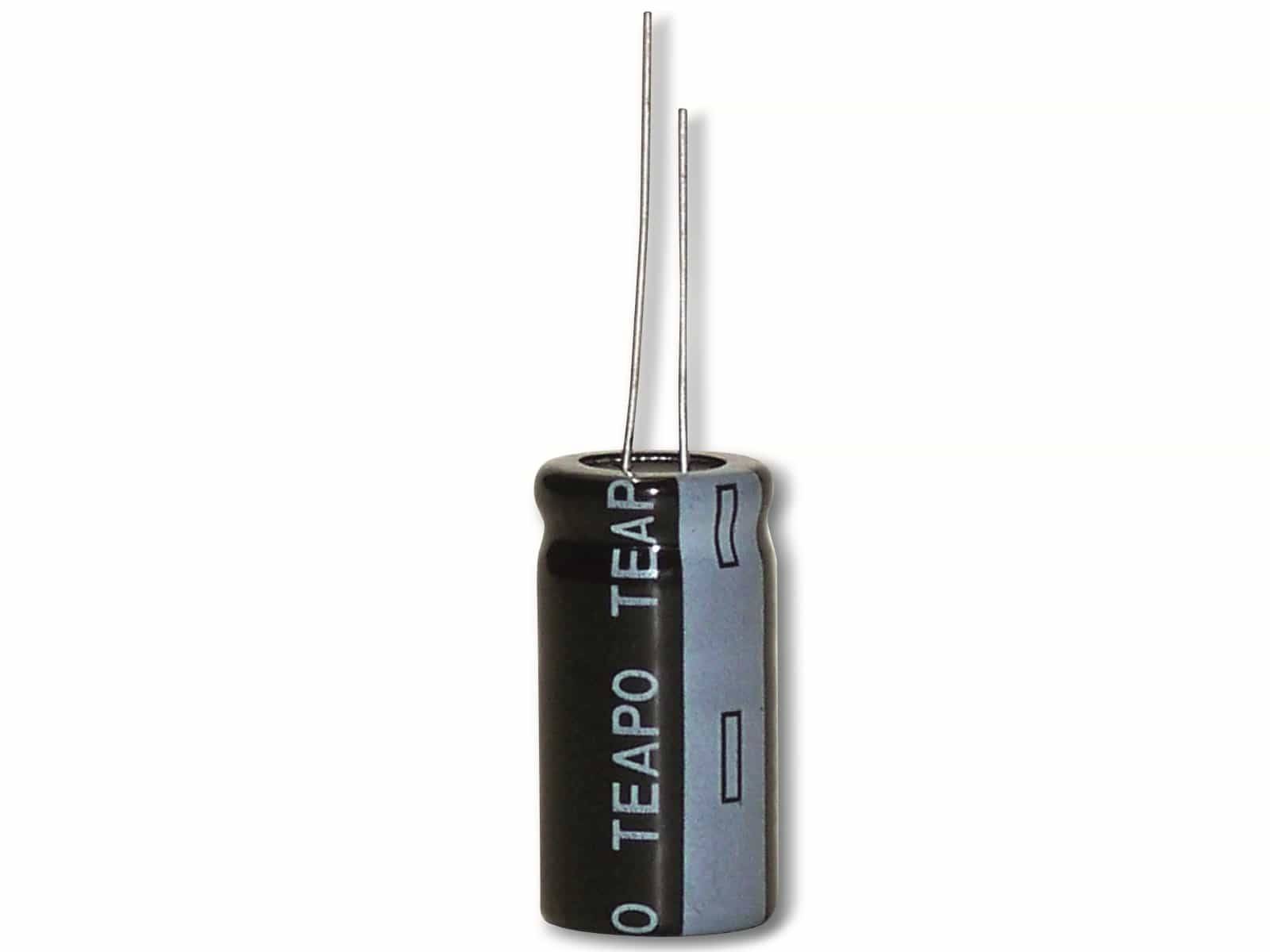 TEAPO Alu-Elko 22µF, 450V, radial, RM 7,5, KSH226M450S1U5M32K