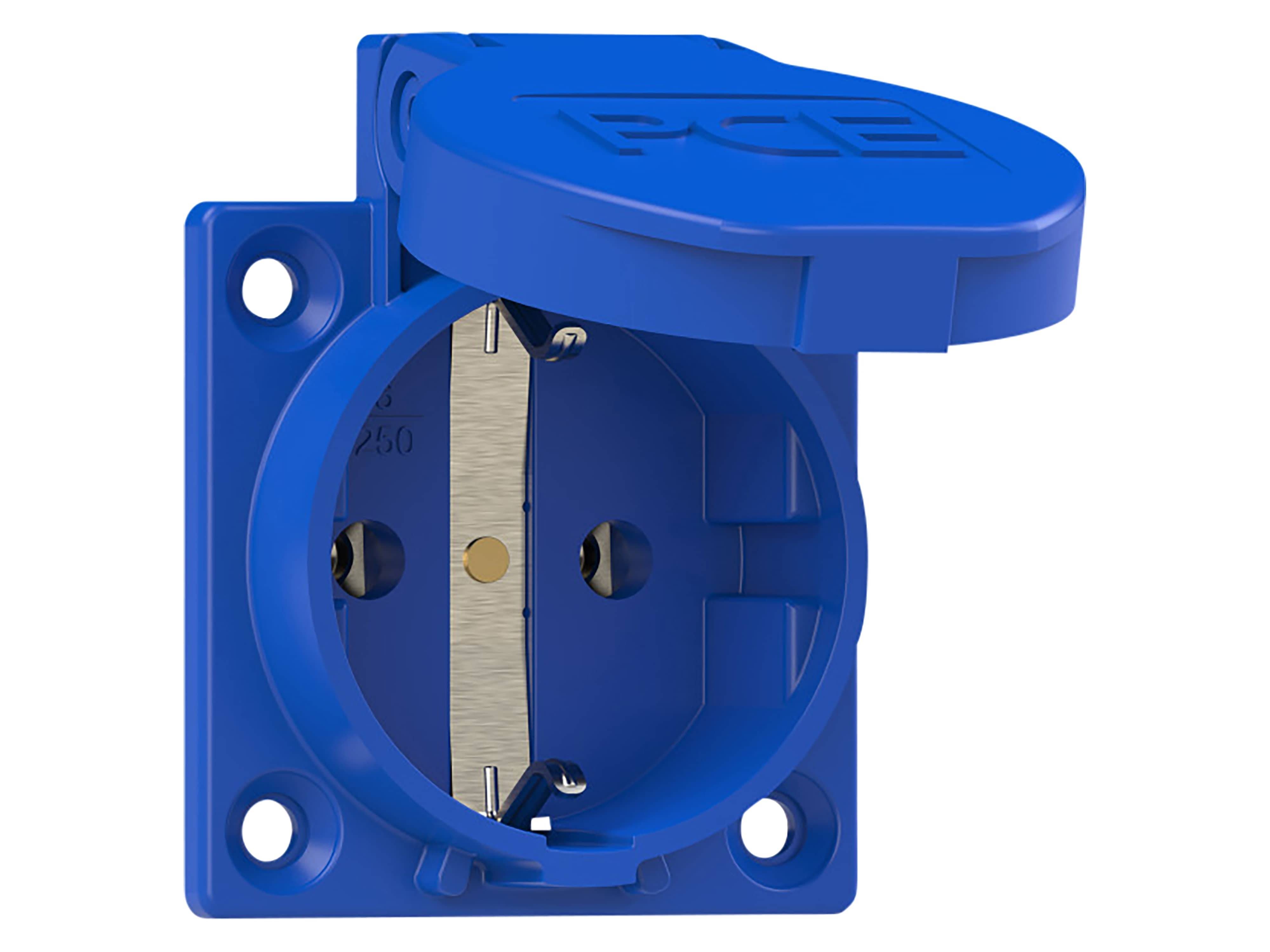 PCE Schutzkontaktsteckdose P-Nova Plus, blau, IP54