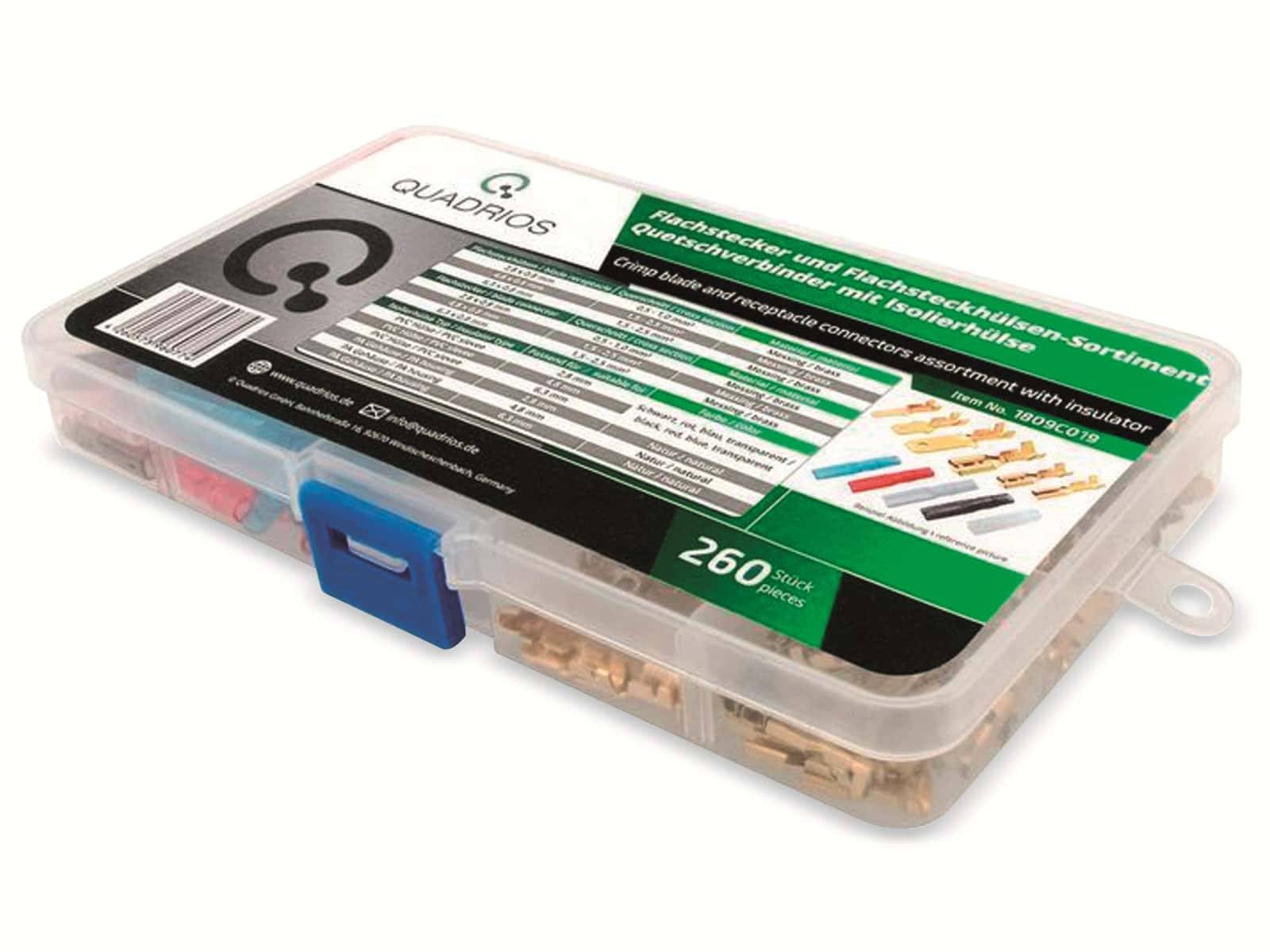 QUADRIOS Flachsteckhülsen 1809C019, Elektrolytkupfer, verzinnt / Weich-PVC, 260 Stück