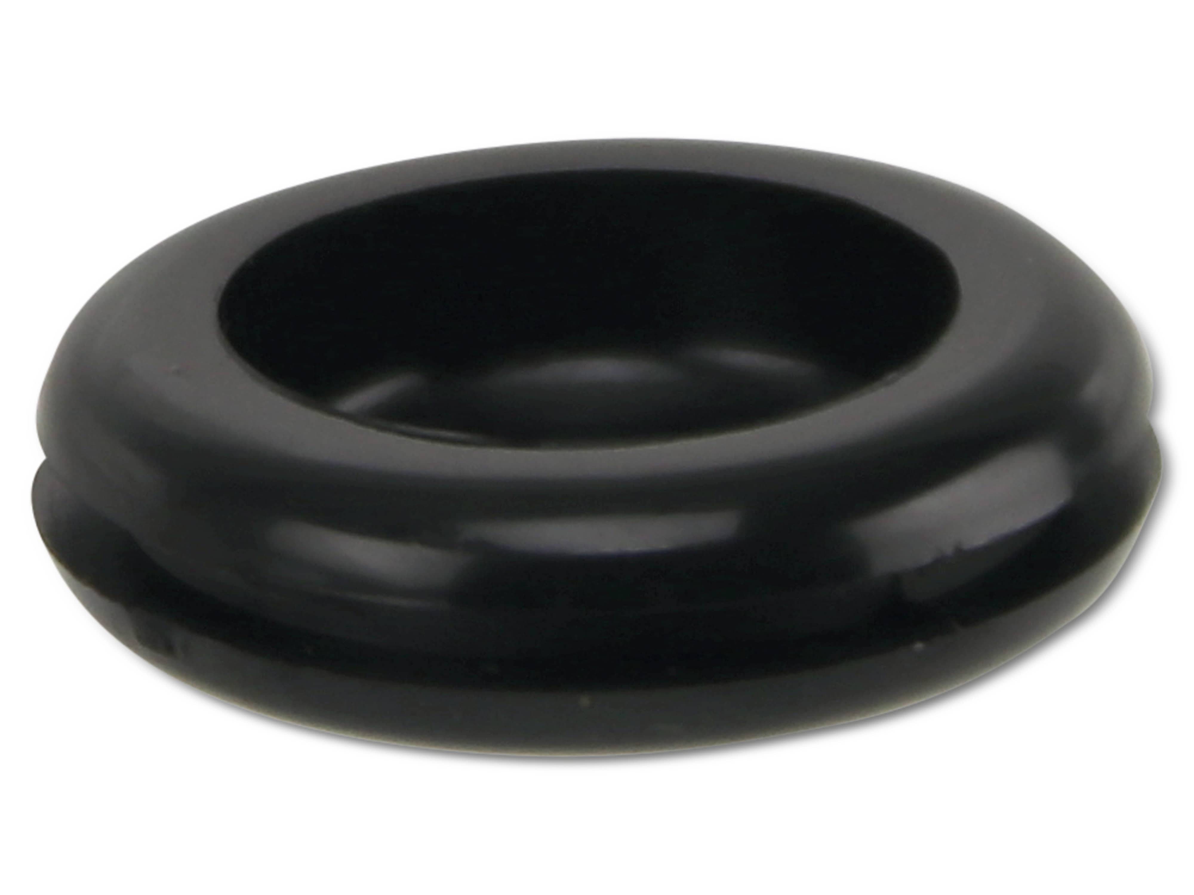 KSS Kabeldurchführungstülle PVC, schwarz, Plattenstärke 1,7, Loch-Ø 15,5, geschlossen, 1 Stück