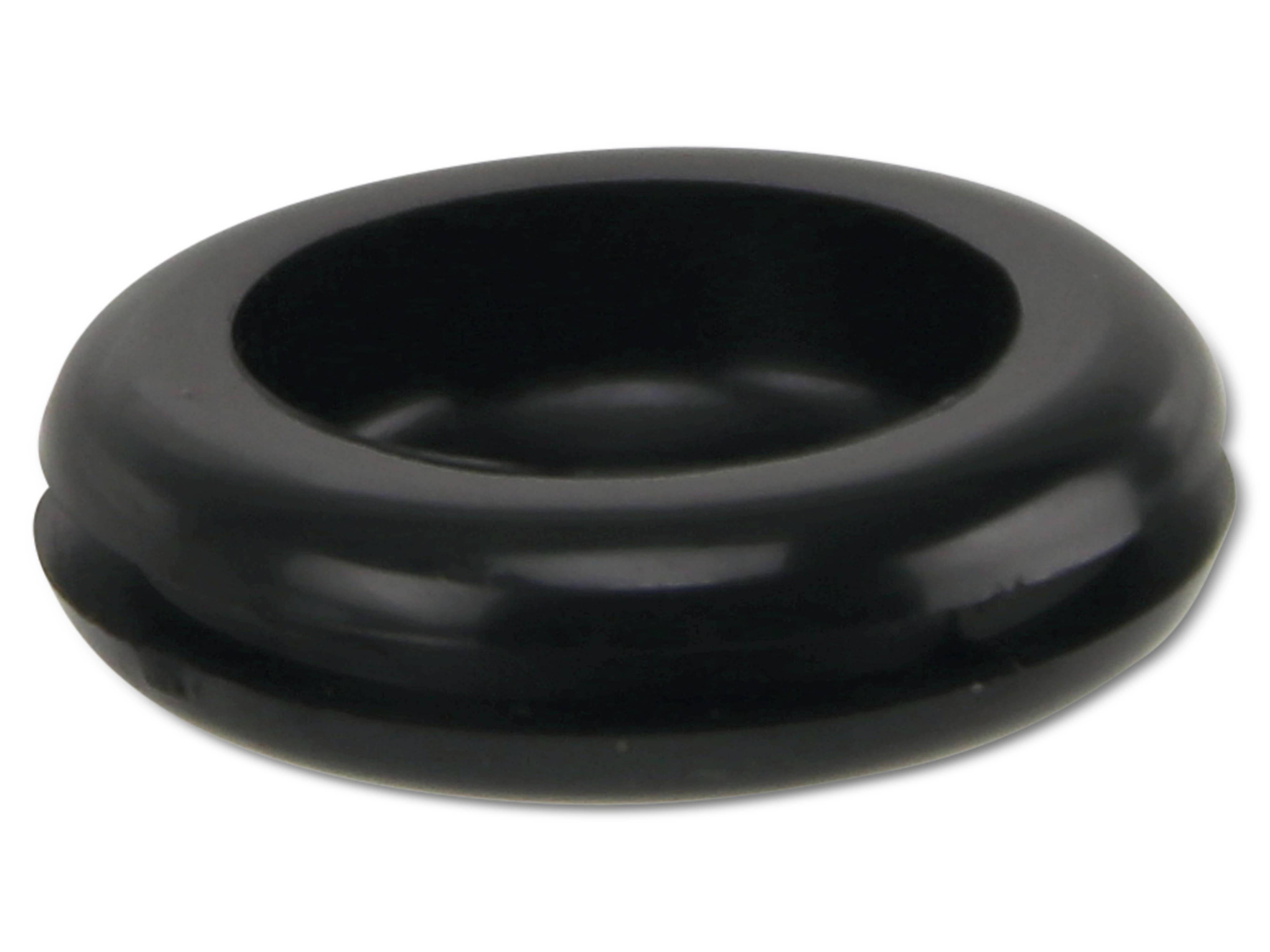 KSS Kabeldurchführungstülle PVC, schwarz, Plattenstärke 1,7, Loch-Ø 15,5, geschlossen, 1 Stück