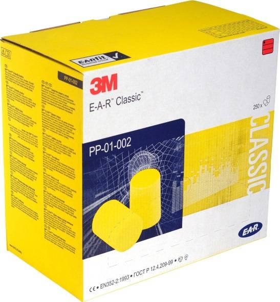 Gehörschutzstöpsel E-A-R™ Classic™ SNR 31 dB 250 Paar/Packung,Kissenpackung 3M