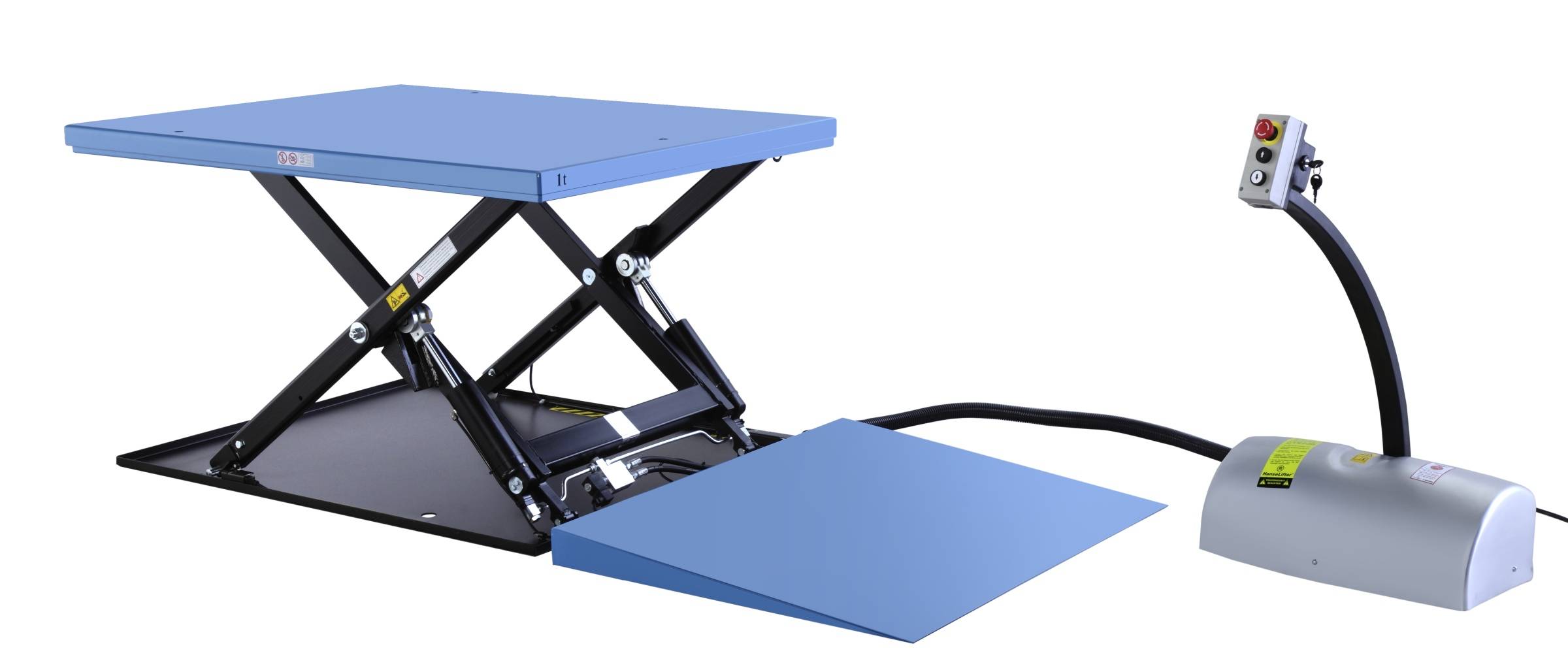 HanseLifter Hubtisch HTF-G 380V mit Auffahrrampe Hubhöhe 840mm Tragkraft 1000kg