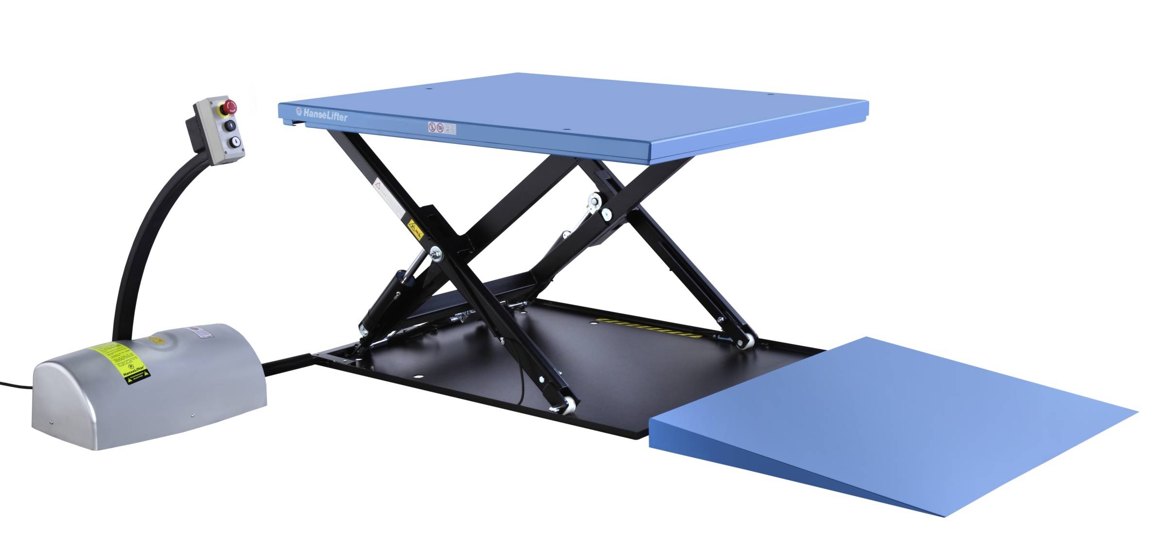 HanseLifter Hubtisch HTF-G 230V mit Auffahrrampe Hubhöhe 840mm Tragkraft 1000kg