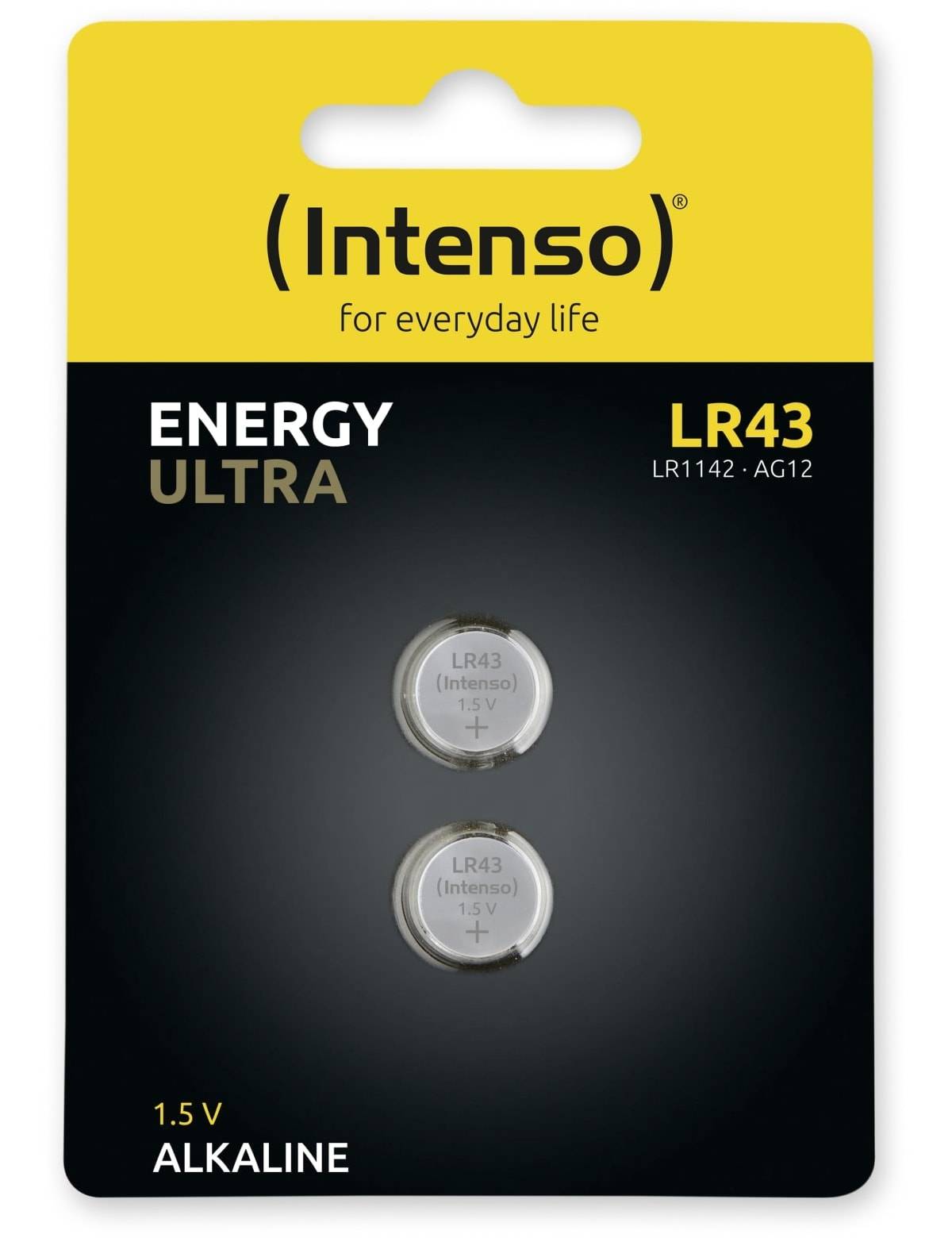 Intenso Energy Ultra LR43 Batterien, 1,5V, Zweierpack, für den täglichen Gebrauch.