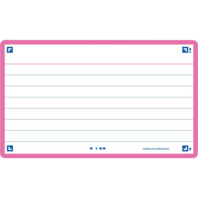Oxford Karteikarten "Flash 2.0", 75x125 mm, liniert, fuchsia