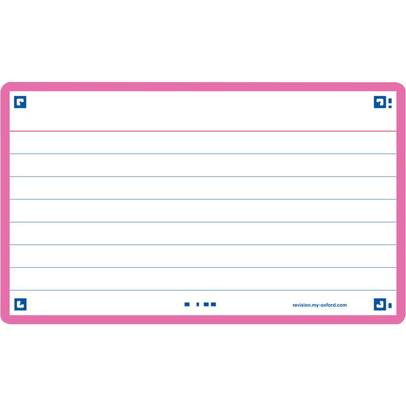 Oxford Karteikarten "Flash 2.0", 75x125 mm, liniert, fuchsia