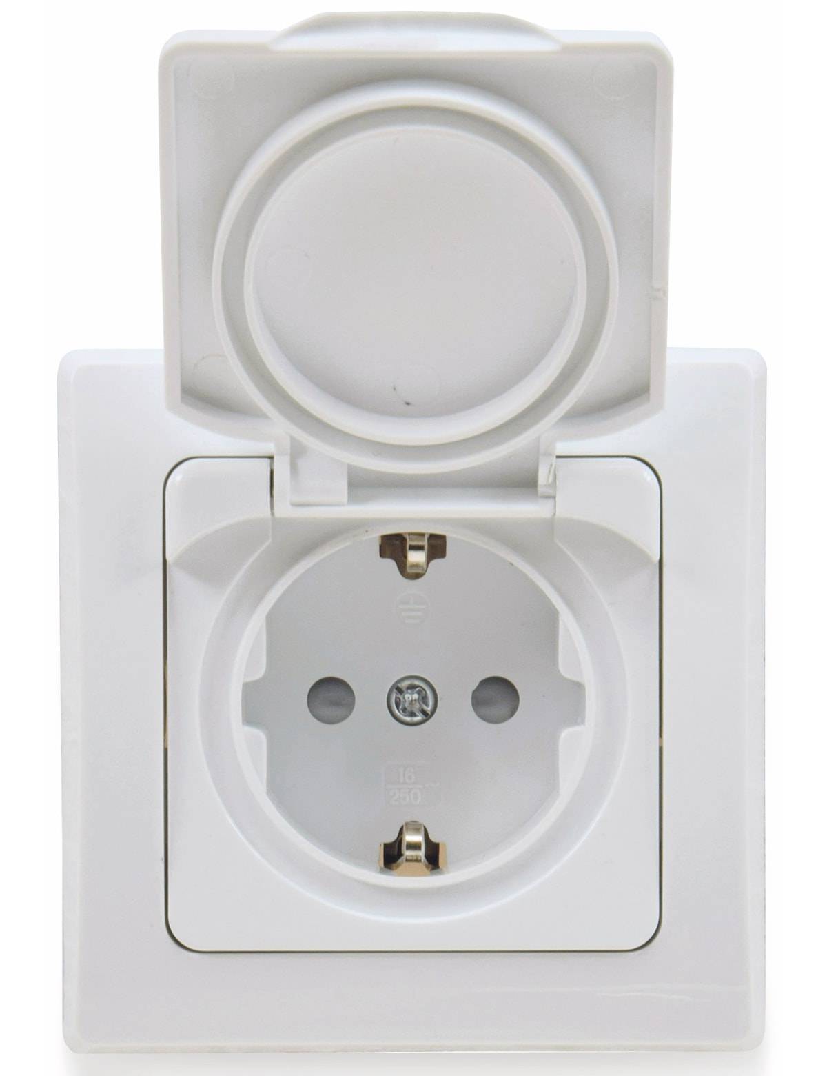 DELPHI Schutzkontakt-Steckdose 16A/250V, weiß, IP44
