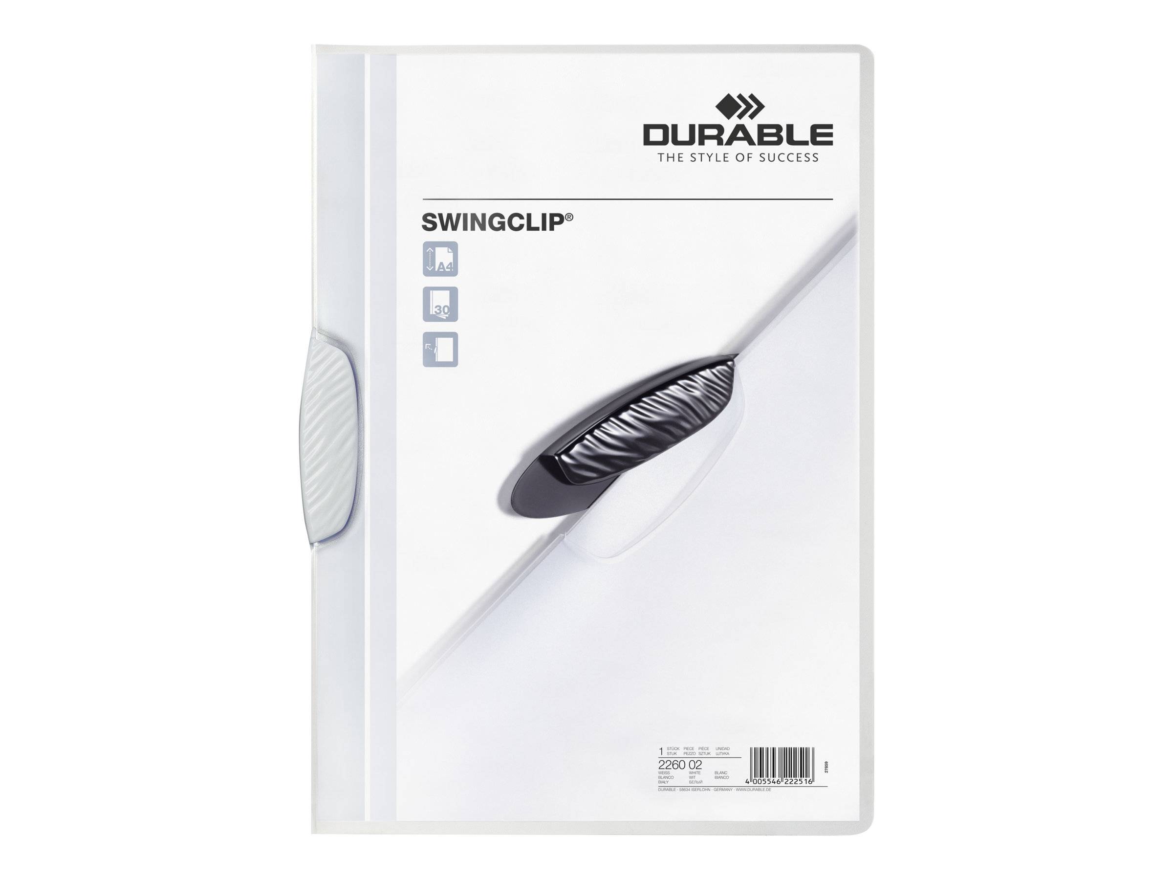 Durable SWINGCLIP - Klemmhefter - für A4 - Kapazität: 30 Blätter