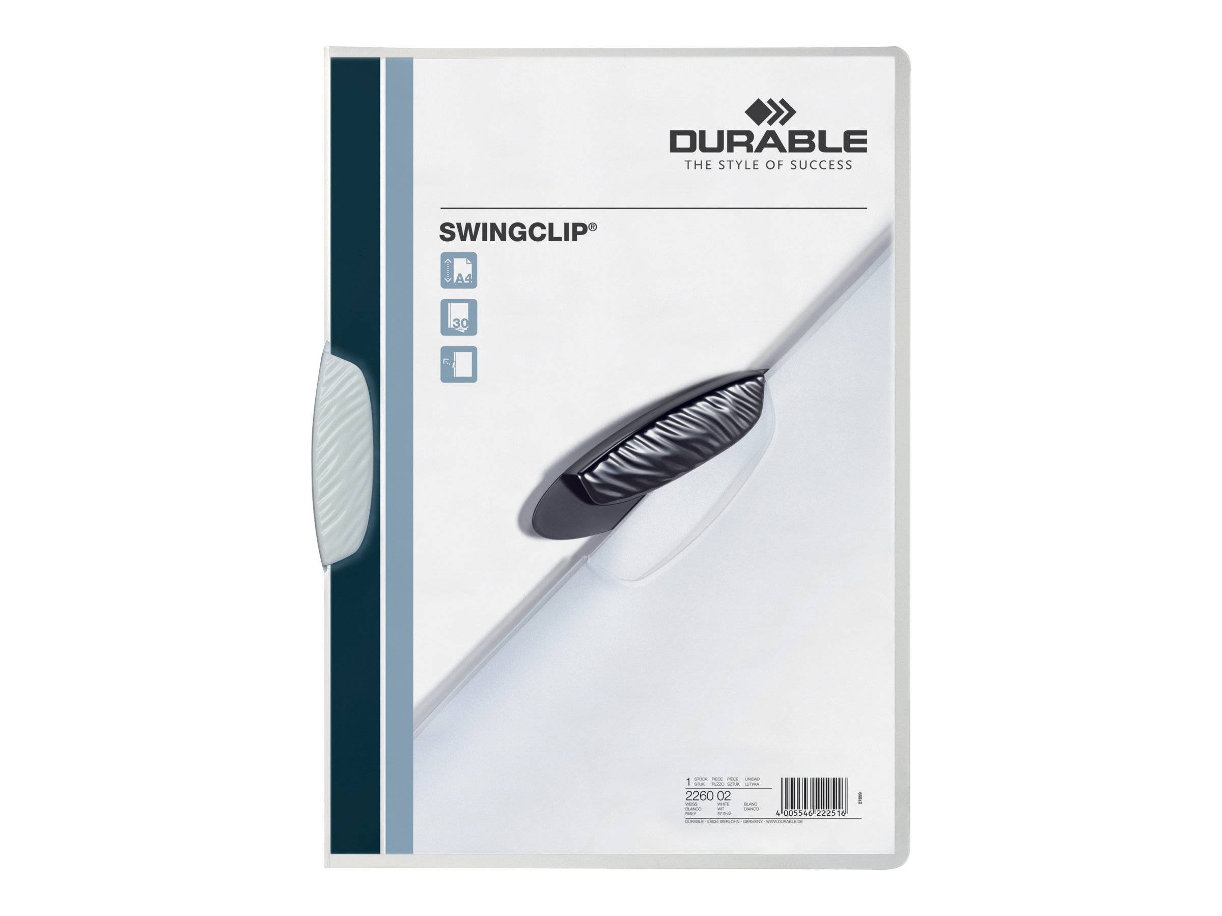 Durable SWINGCLIP - Klemmhefter - für A4 - Kapazität: 30 Blätter