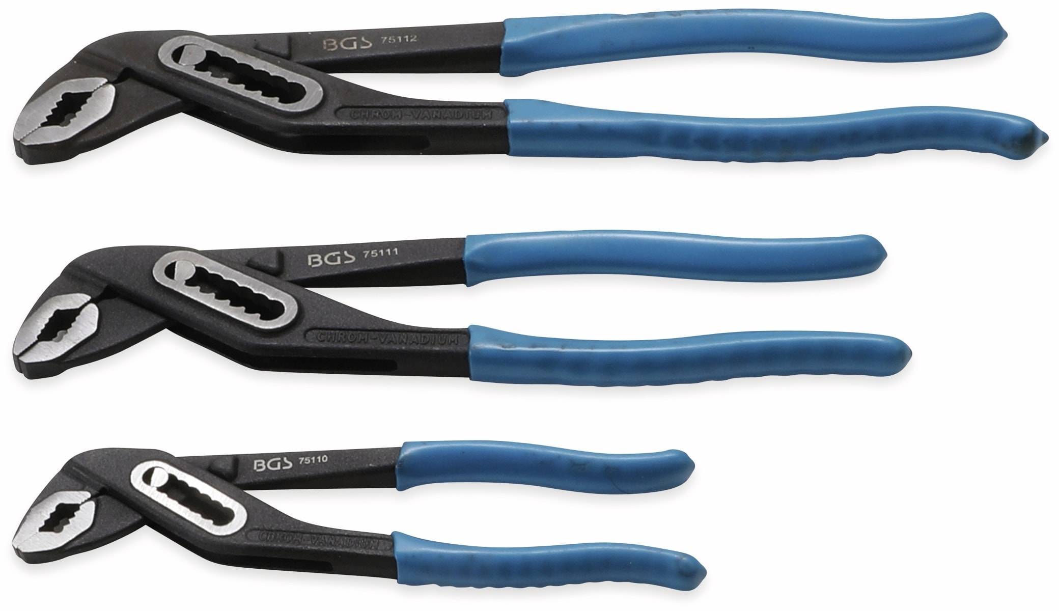 BGS TECHNIC Wasserpumpenzangen-Satz 457, 3 teilig, 175…300 mm