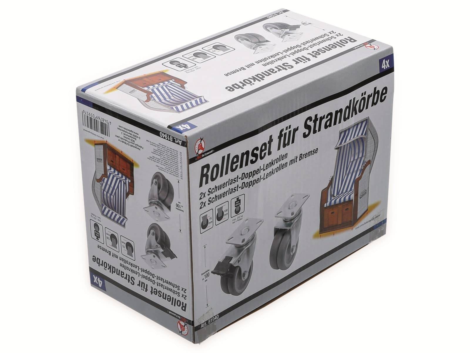 BGS TECHNIC Doppellenkrollen Satz Kugelgelagert 81940 Ø 75 mm, 4 tlg.