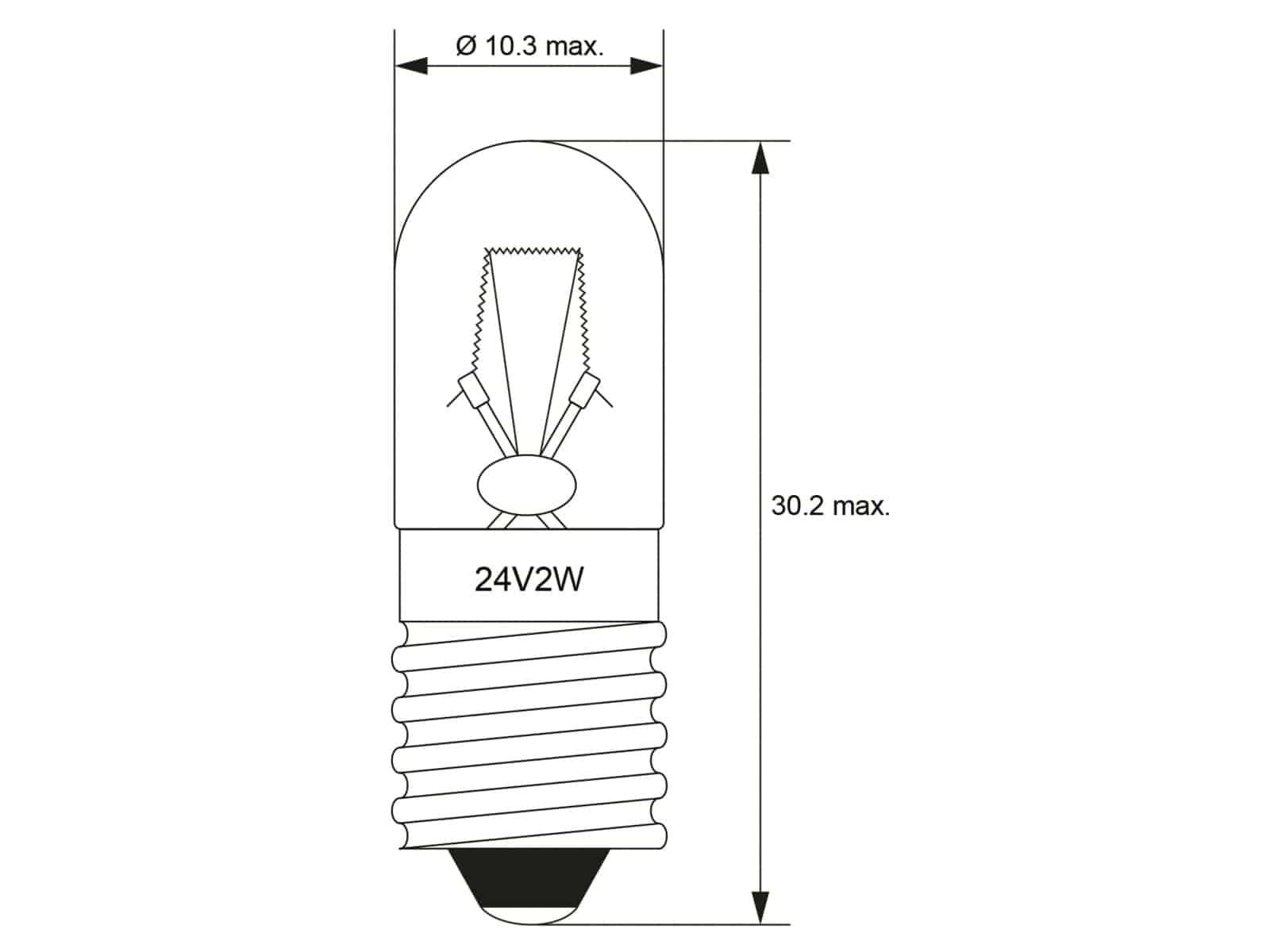 GOOBAY Röhrenlampe, 9317, T10, E10, 24 V, 2 W
