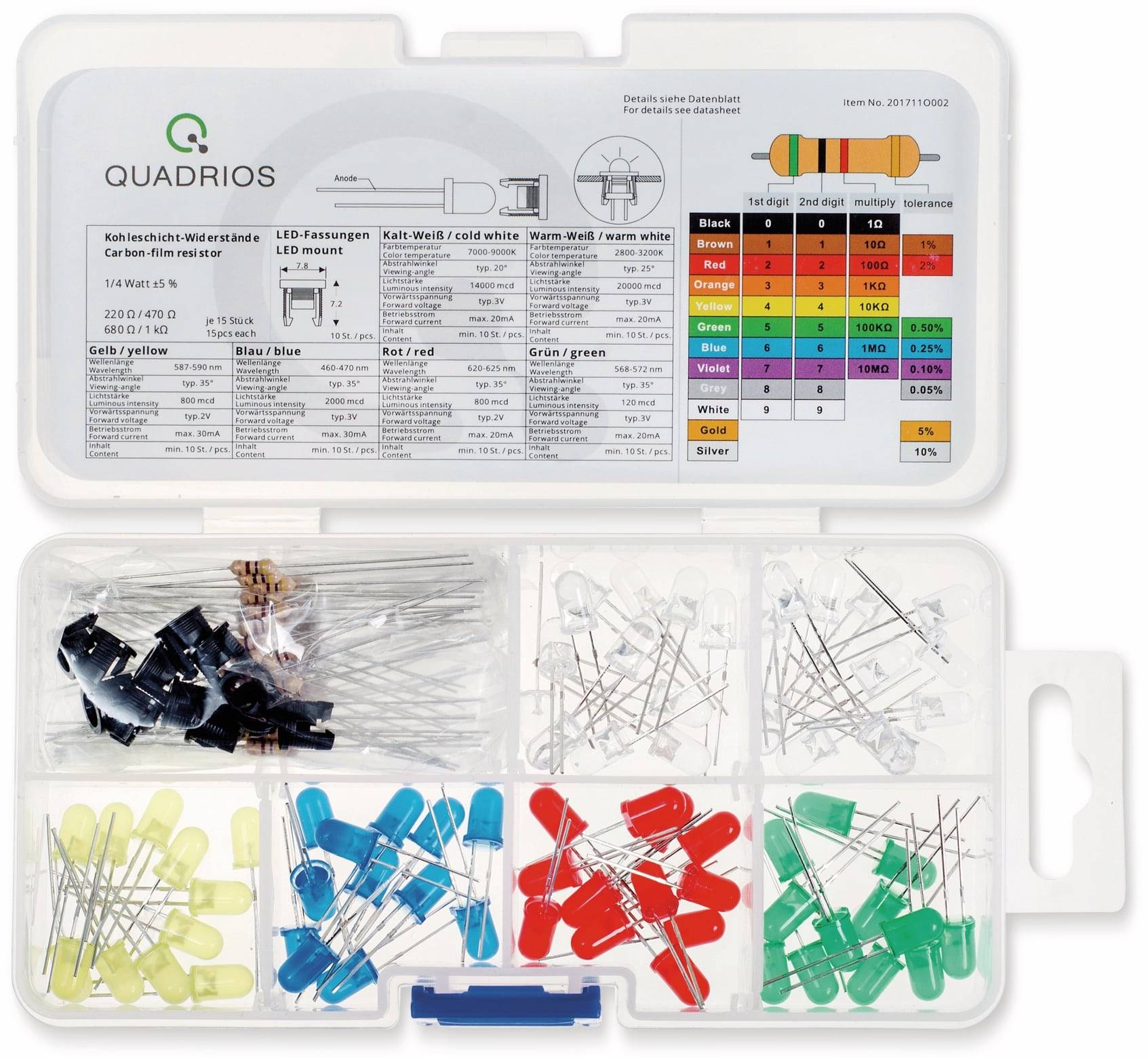 QUADRIOS LED-Set 201711O002, Standard, 5 mm, 130 Stück