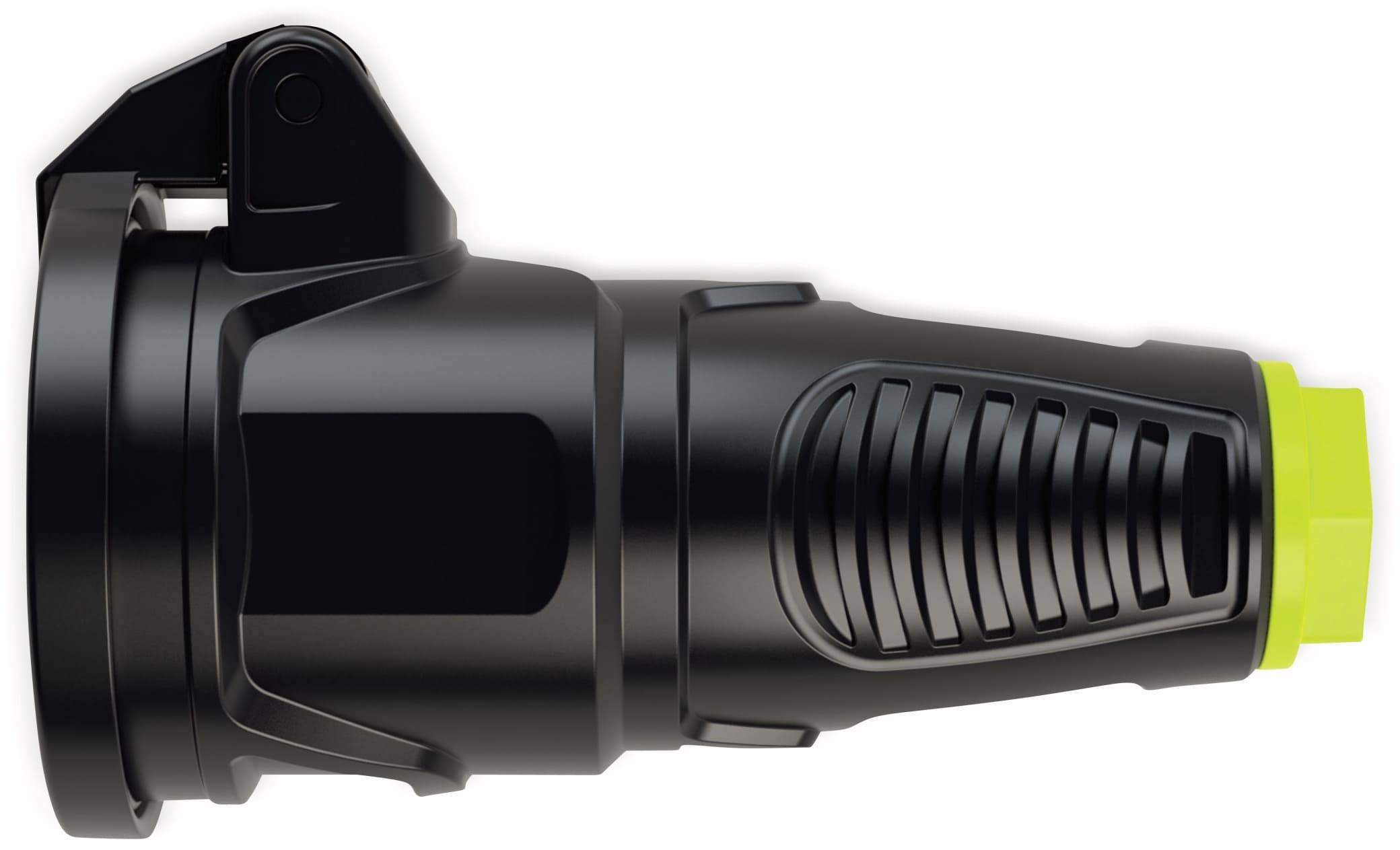 PCE Gummi-Schutzkontaktkupplung Taurus2, mit Klappdeckel, schwarz/gelb