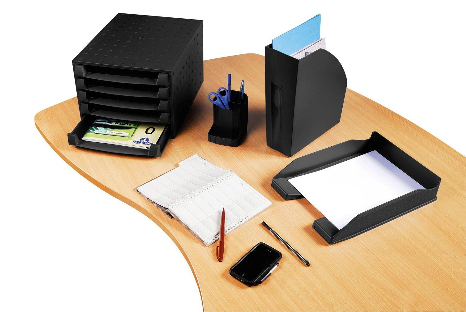 Exacompta Stifteköcher Mini Octo, Ecoblack - Schwarz - 675014D