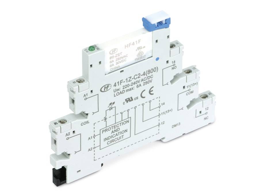 HONGFA Relaisbaustein 41F-1Z-C2-4 & HF41F/60-ZS, 230 V-/~