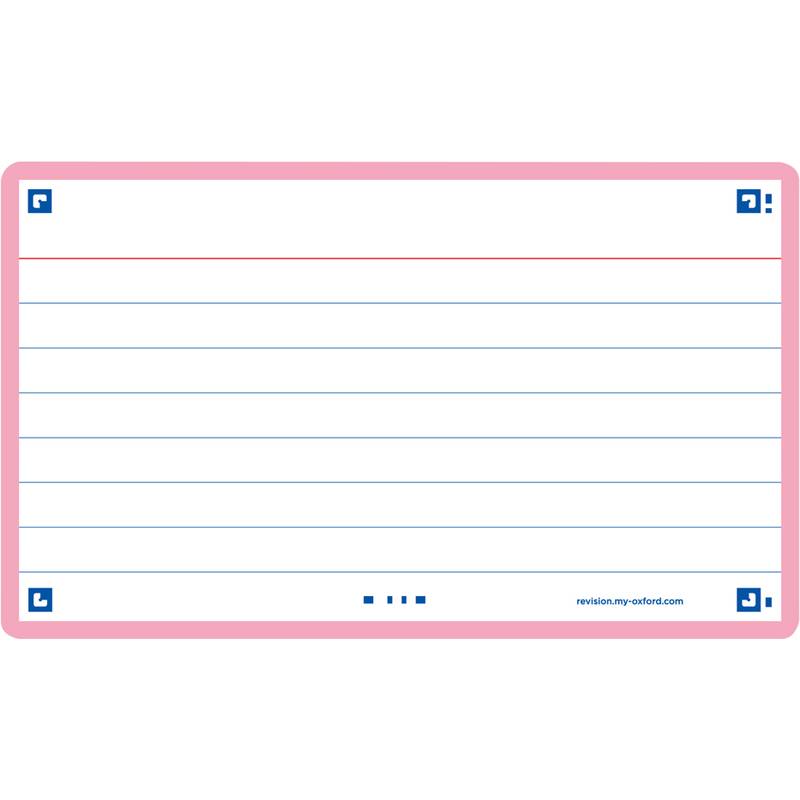 Oxford Karteikarten "Flash 2.0", 75 x 125 mm, liniert, pink
