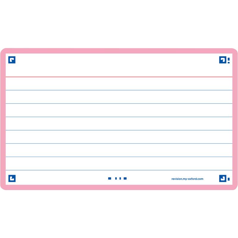 Oxford Karteikarten "Flash 2.0", 75 x 125 mm, liniert, pink