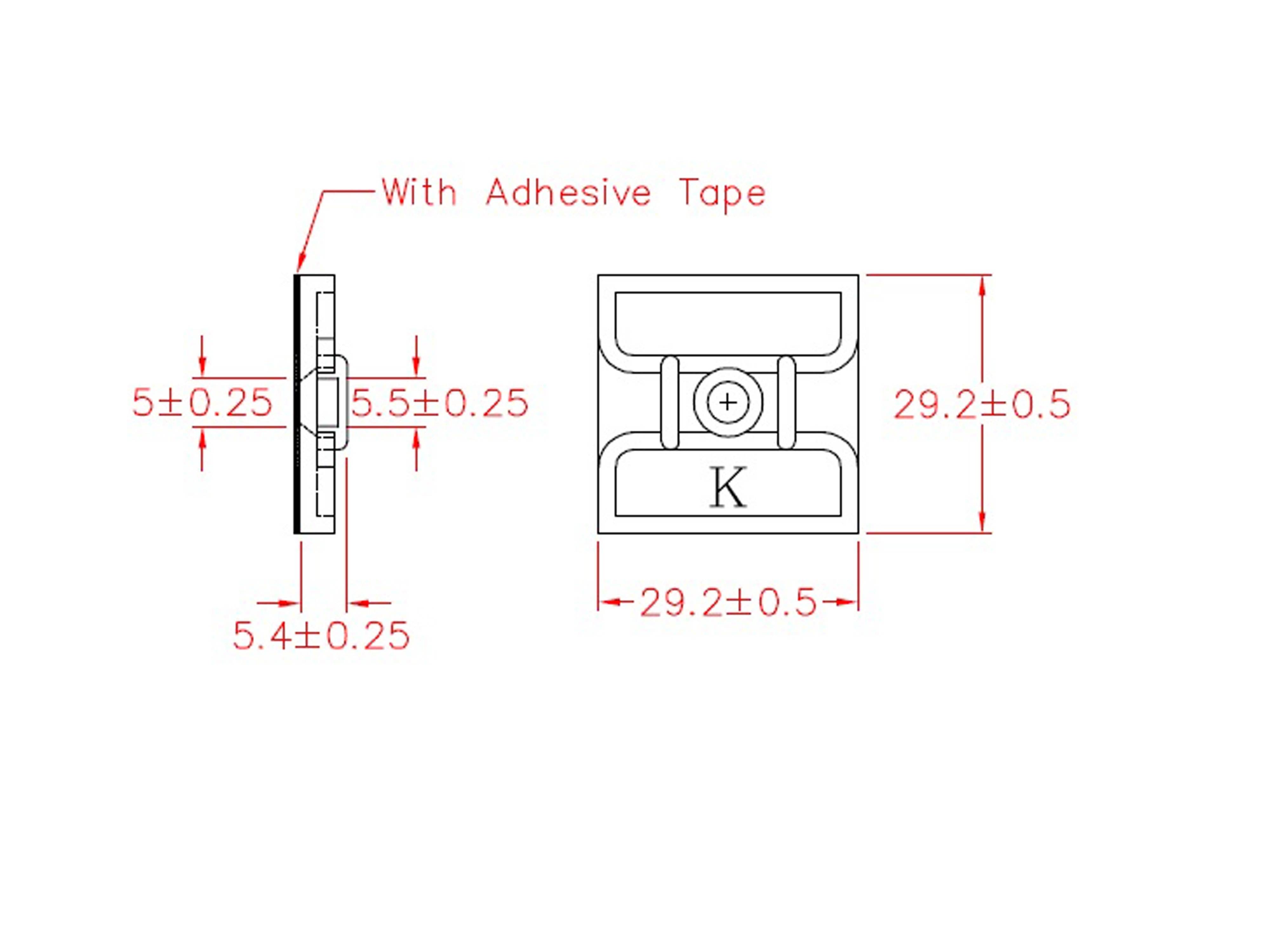 KSS Befestigungssockel selbstklebend Polyamid 6.6, Natur, L=29,2, B=29,2, 1 Stück