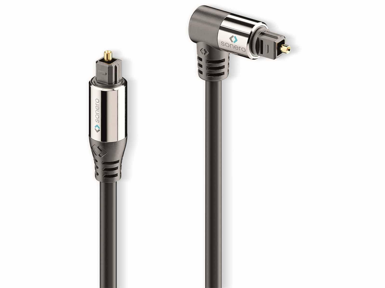 SONERO Lichtleiter-Kabel, 10 m, schwarz, 1x90° Stecker