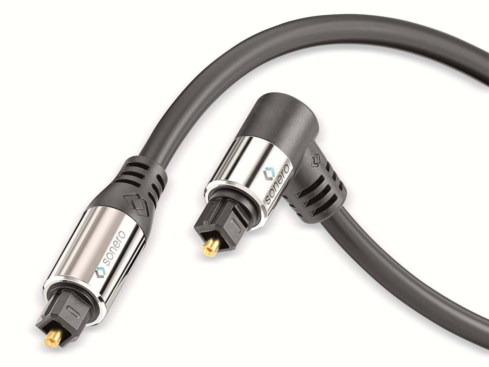 SONERO Lichtleiter-Kabel, 10 m, schwarz, 1x90° Stecker