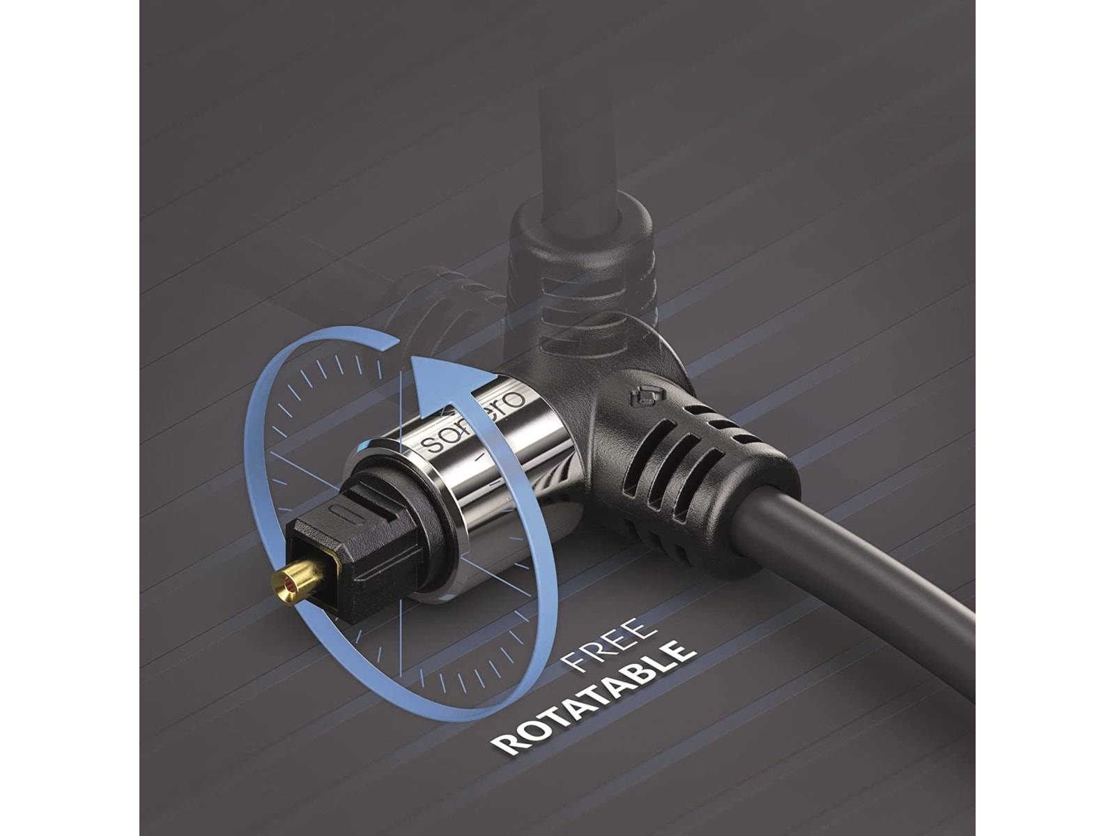 SONERO Lichtleiter-Kabel, 10 m, schwarz, 1x90° Stecker