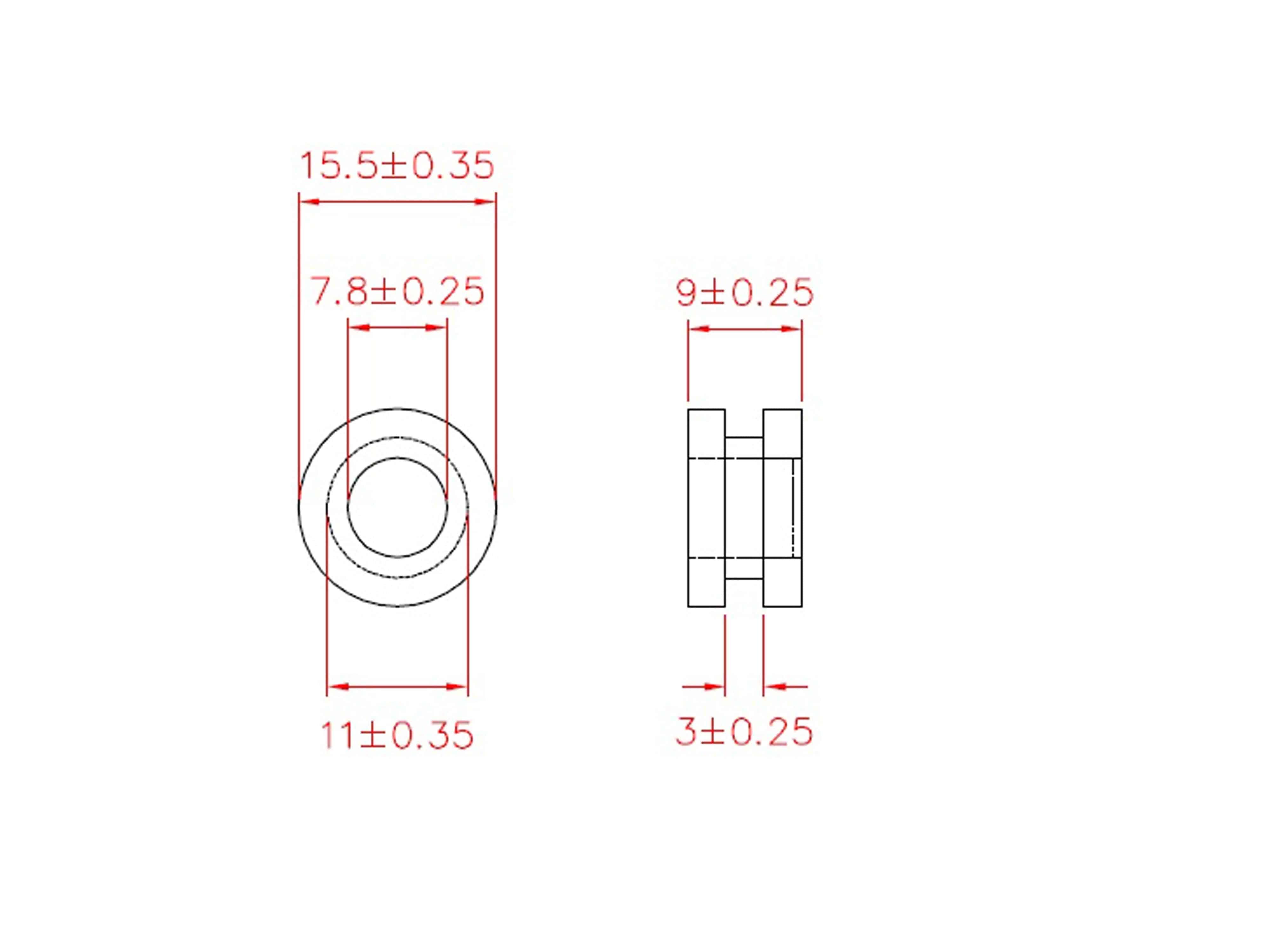 KSS Kabeldurchführungstülle PVC, schwarz, Plattenstärke 3, Loch-Ø 7,8, geschlossen, 1 Stück