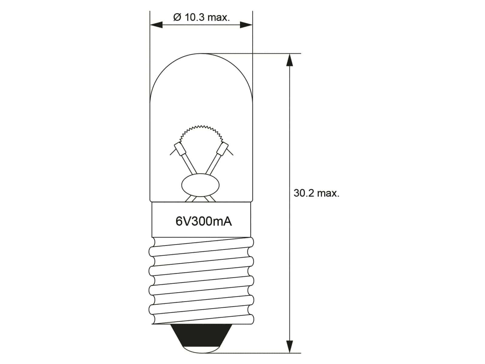 GOOBAY Röhrenlampe, 9310, T10, E10, 6 V, 1.8 W