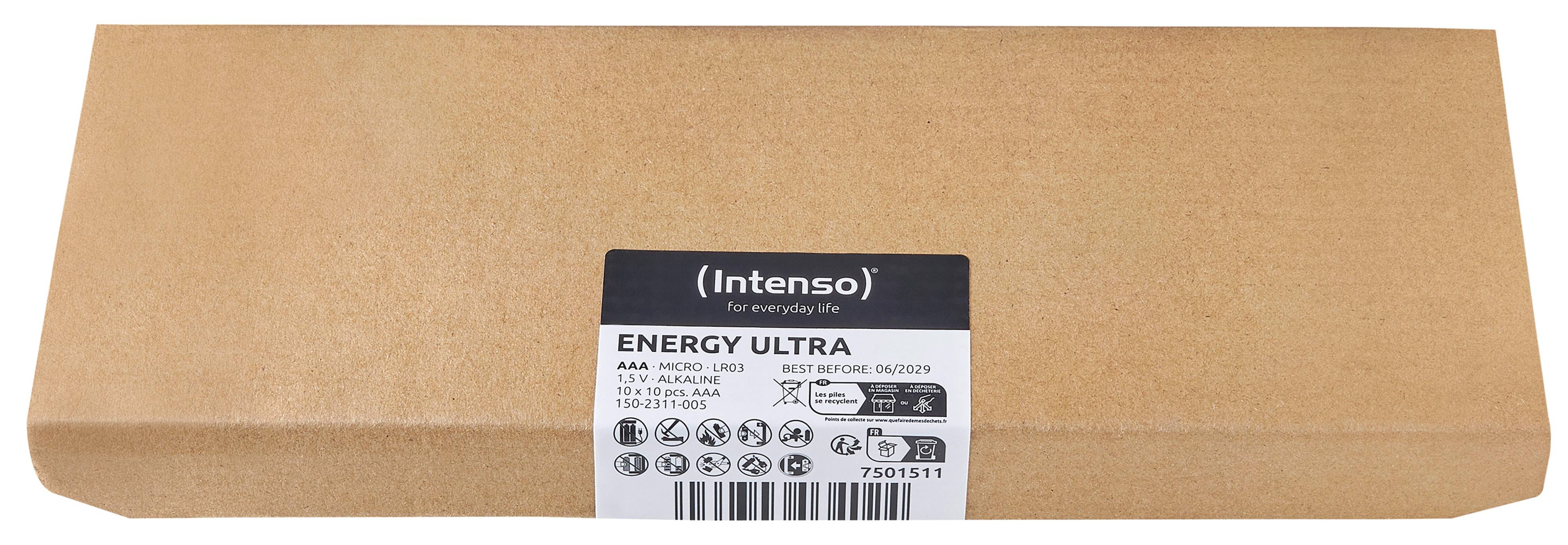 INTENSO Micro-Batterie-Set Energy Ultra, AAA LR03, 100 Stück