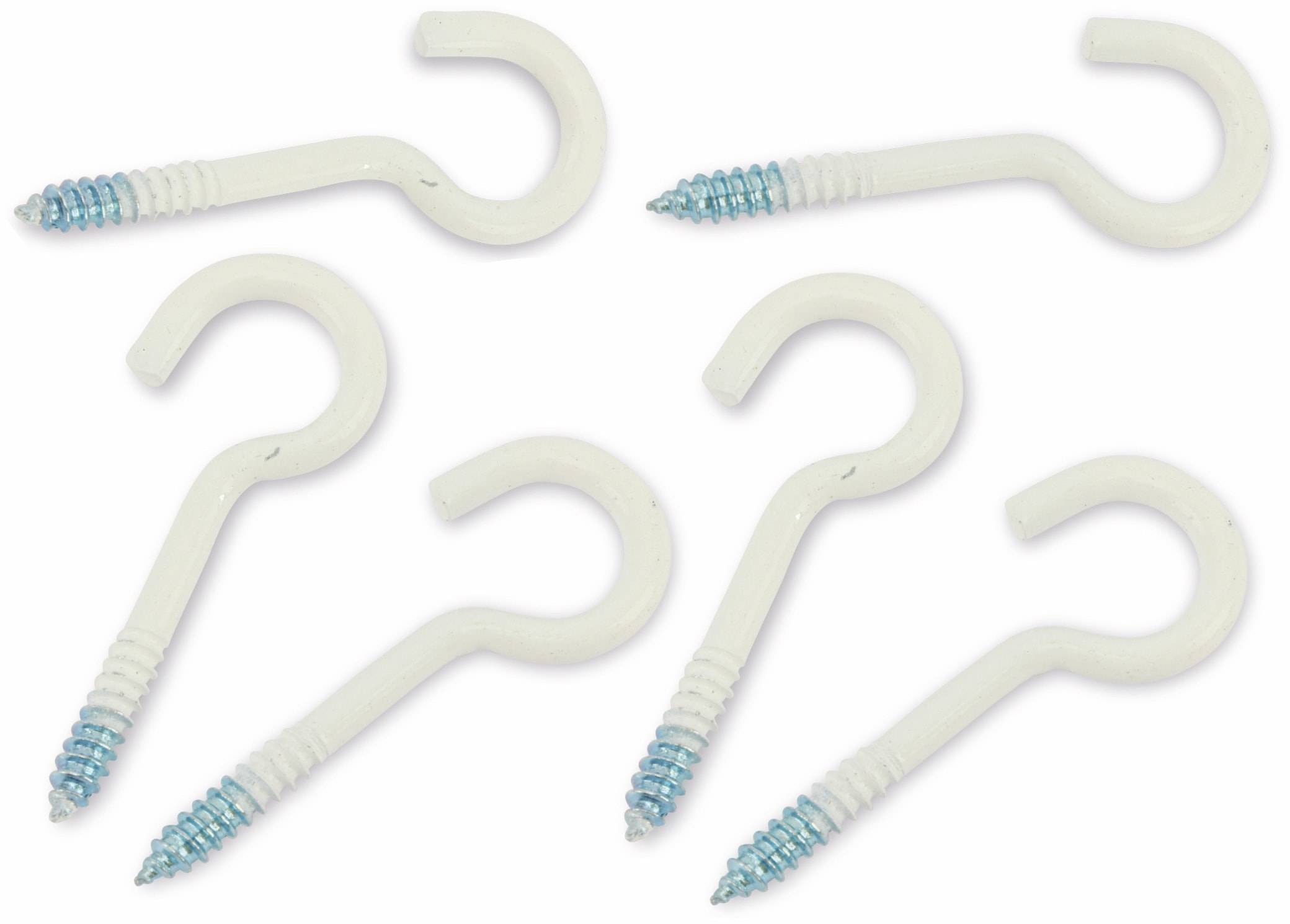 BGS TECHNIC Schraubhaken, 60 mm, 6 Stück, weiß