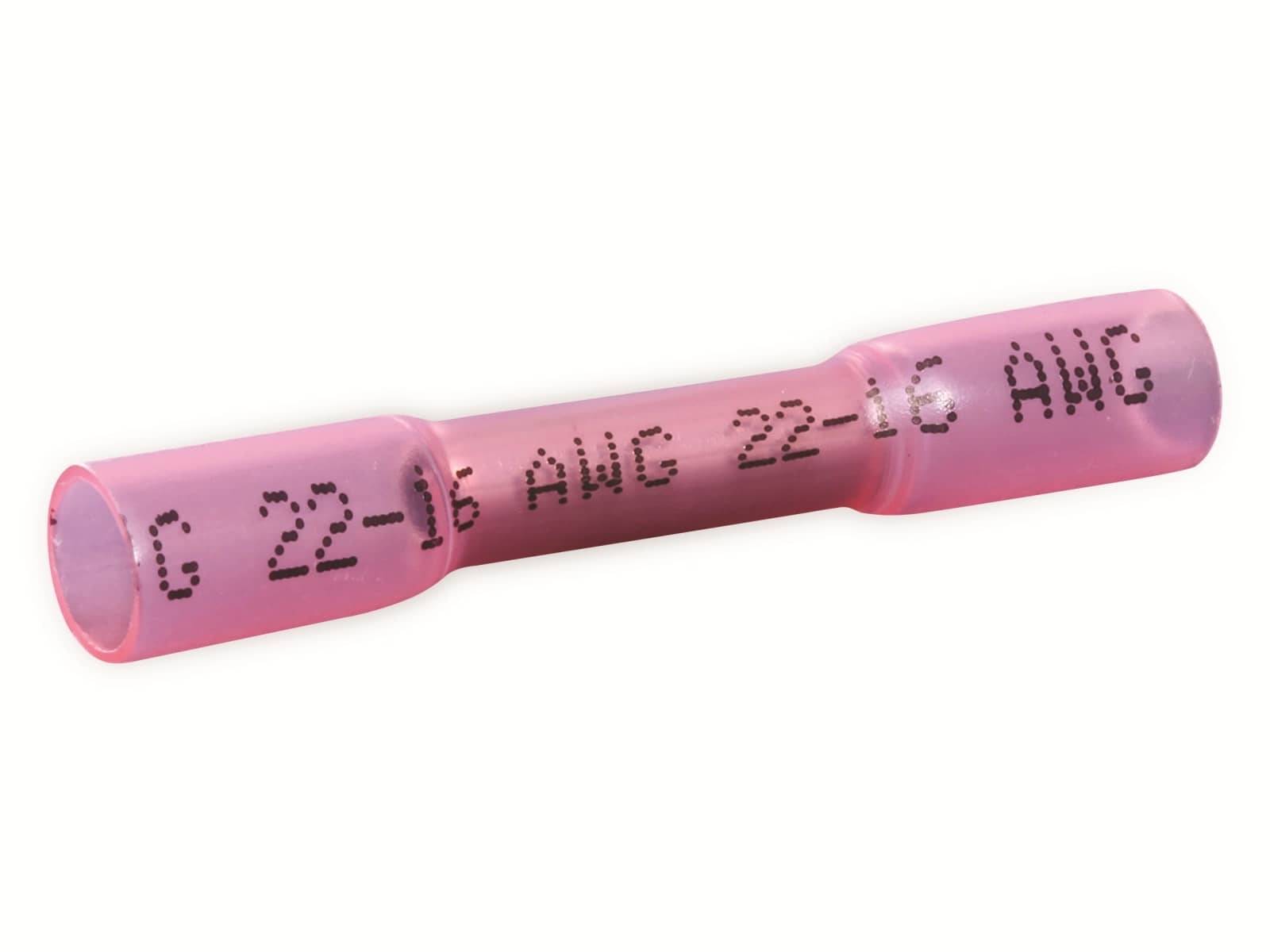 QUADRIOS Stoßverbinder 22C467, 0,5 - 1,5 mm², Rot, Vollisoliert, 150 Stück
