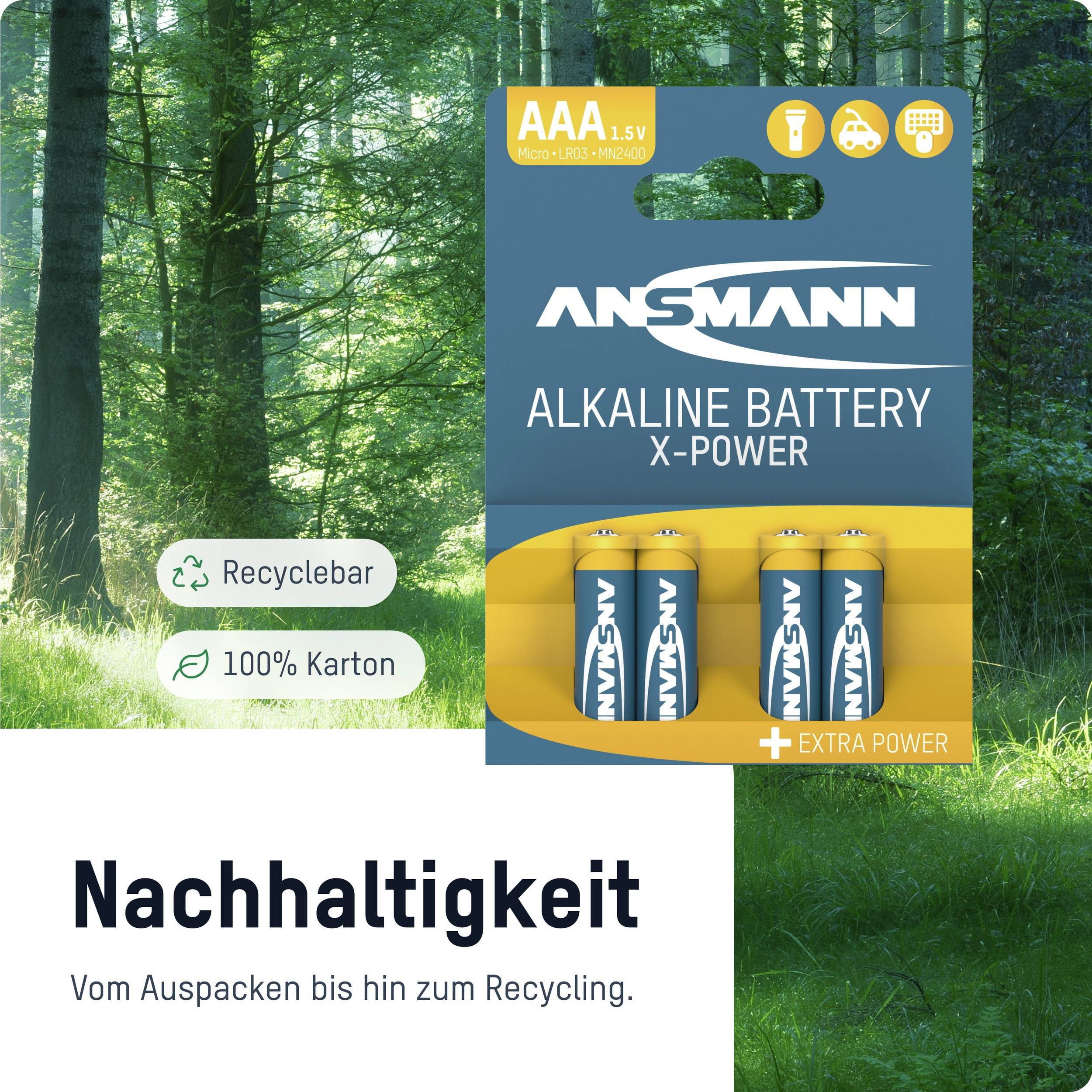 ANSMANN Micro-Batterie, XPower, 1300mAh, 4 Stück