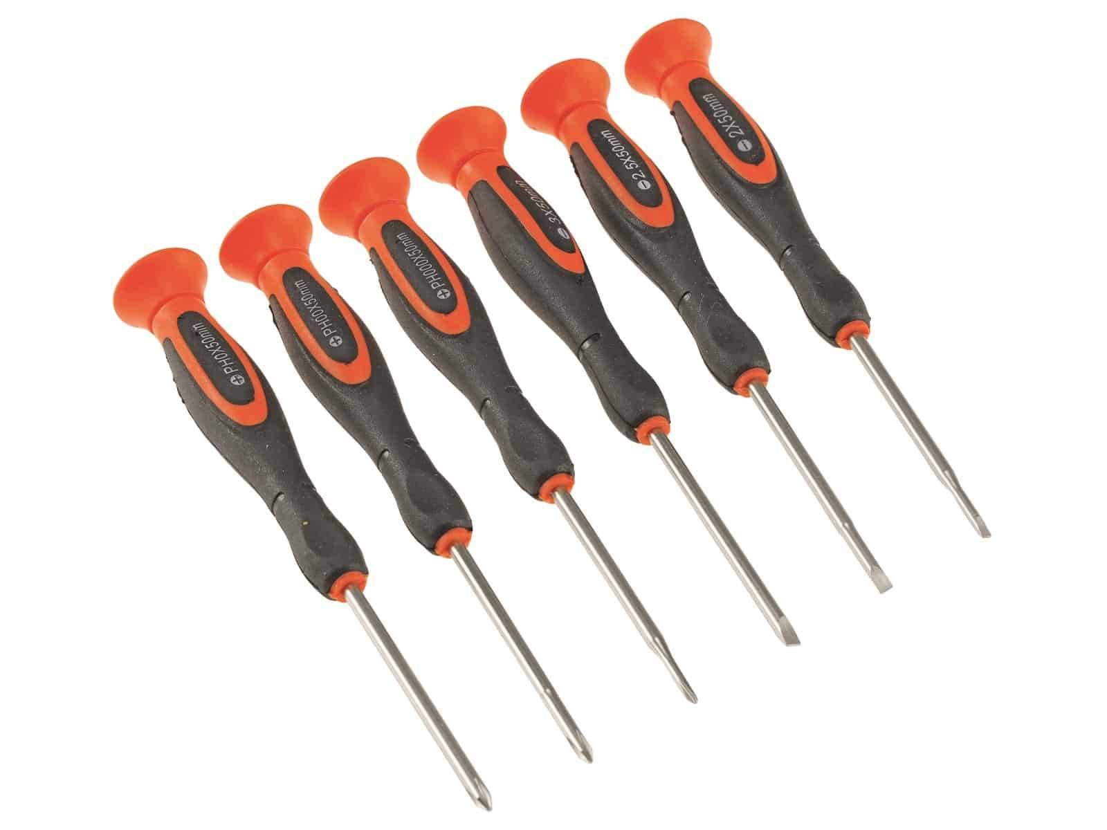 CHILITEC Feinmechaniker-Satz 19790, Kreuz-Schlitz, 6-teilig