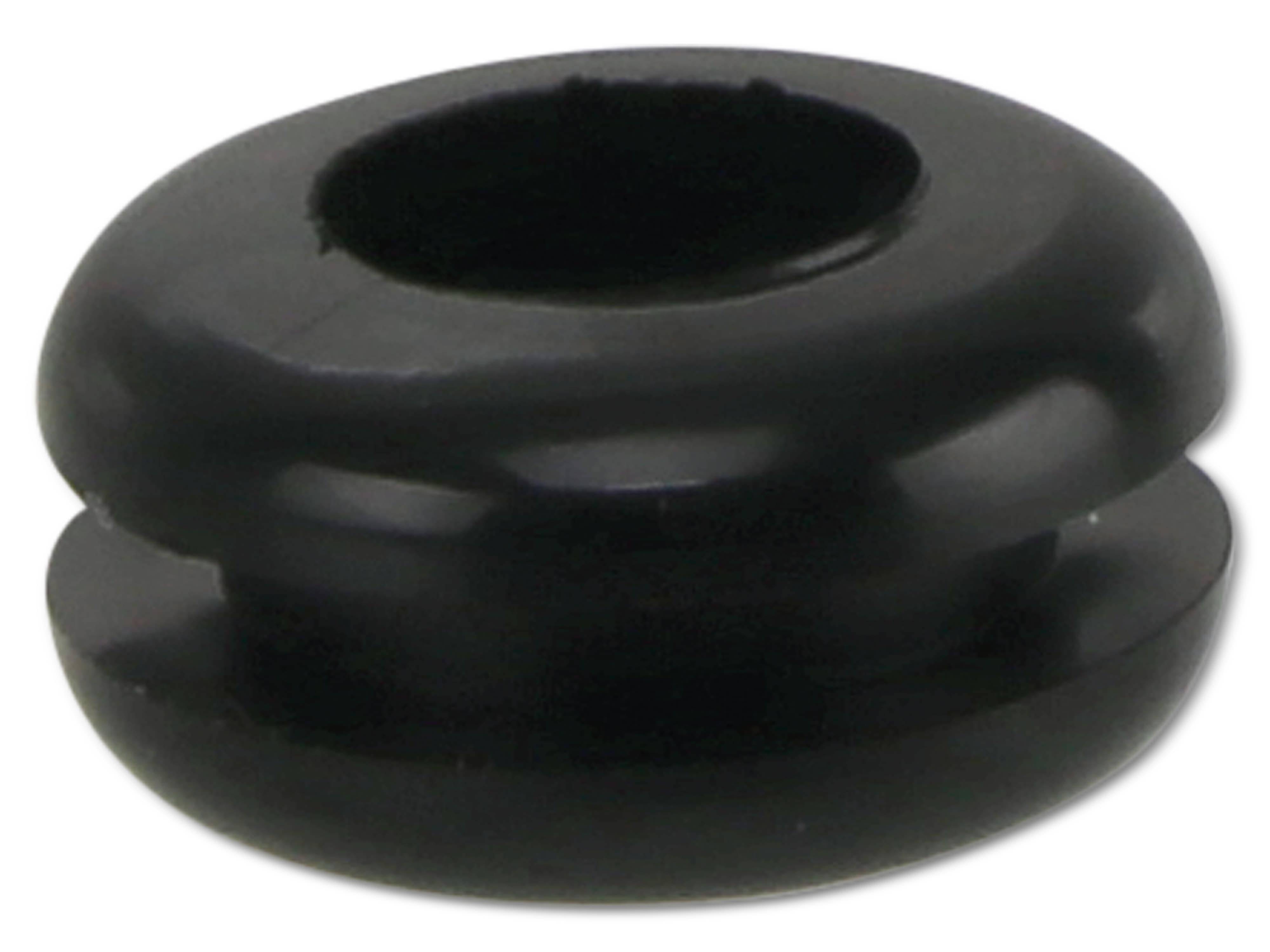 KSS Kabeldurchführungstülle PVC, schwarz, Plattenstärke 2,3, Loch-Ø 7,8, geschlossen, 1 Stück