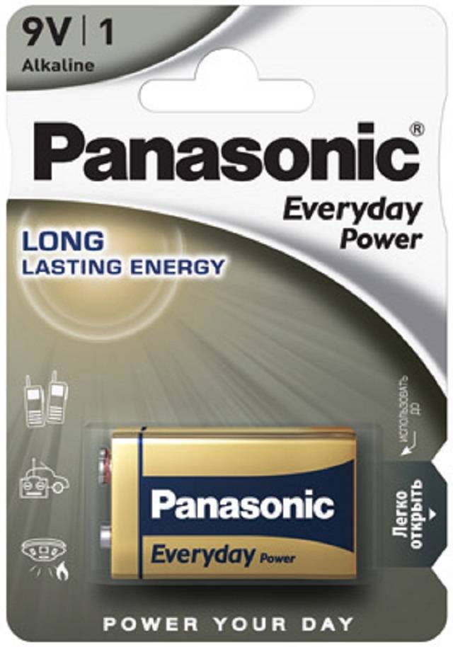 Panasonic 9V-Alkalibatterie-Paket mit der Bezeichnung „Everyday Power
